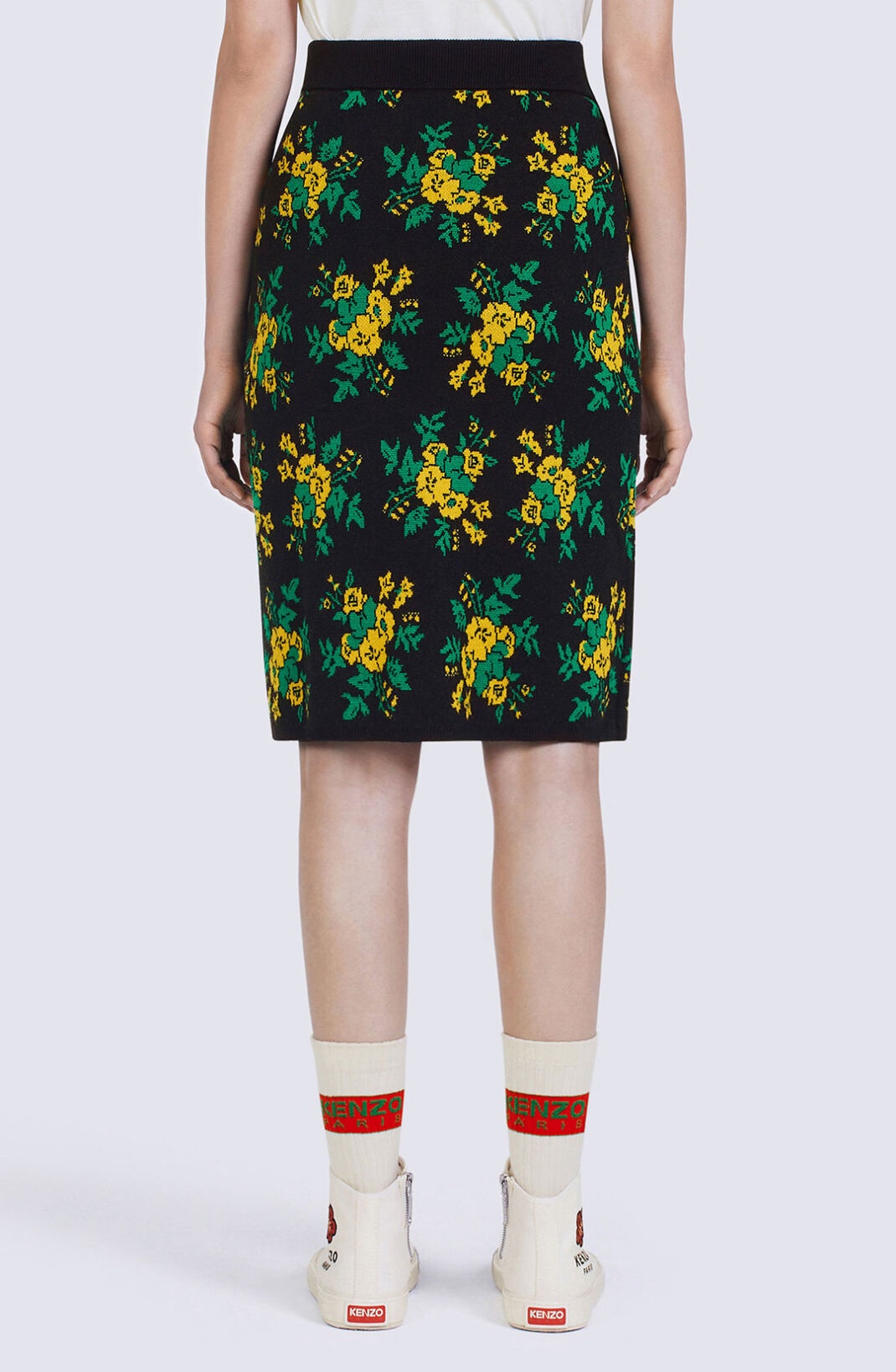 'Pop Bouquet' wool midi skirt - 5