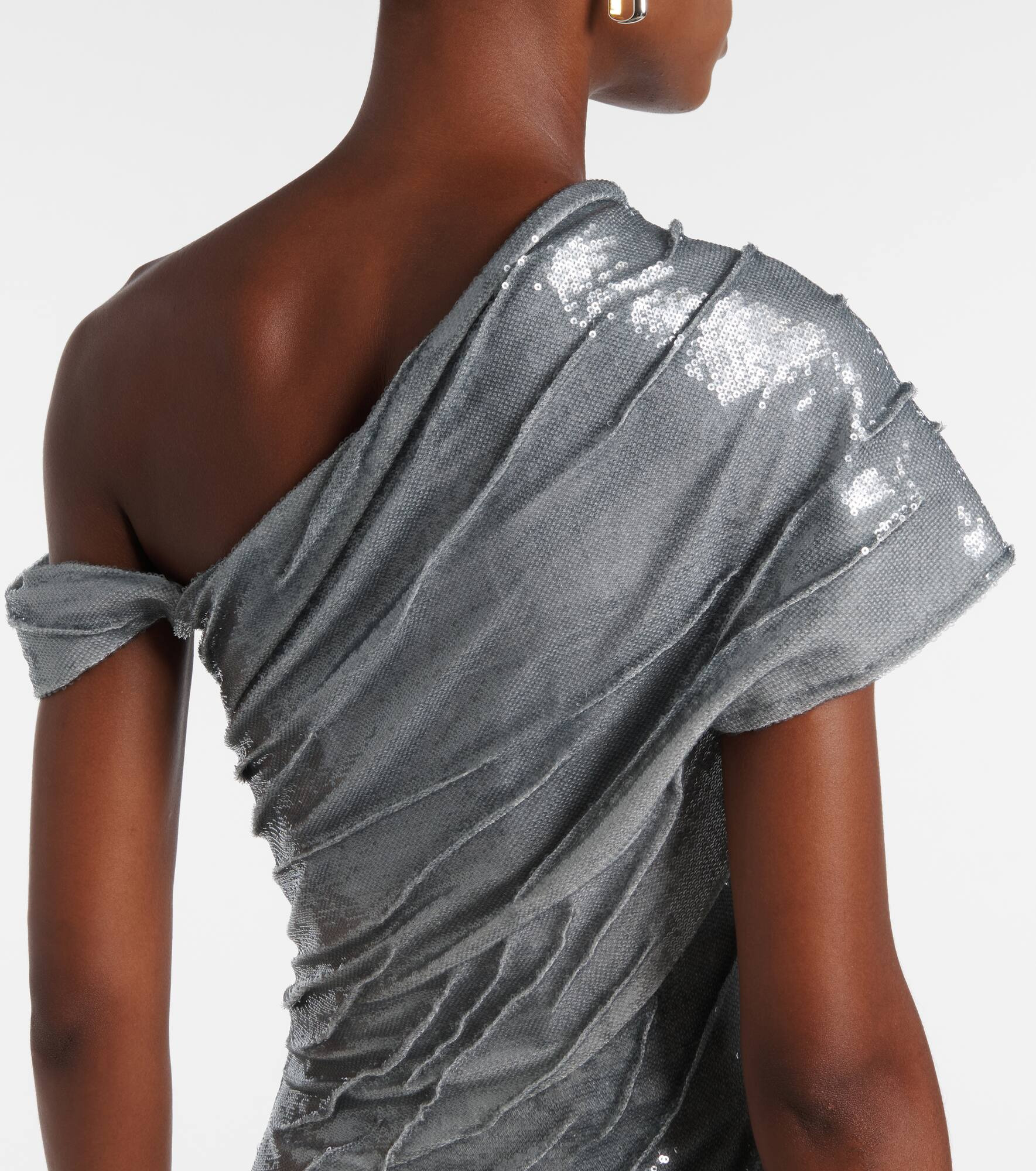 Sequined asymmetric gown - 6