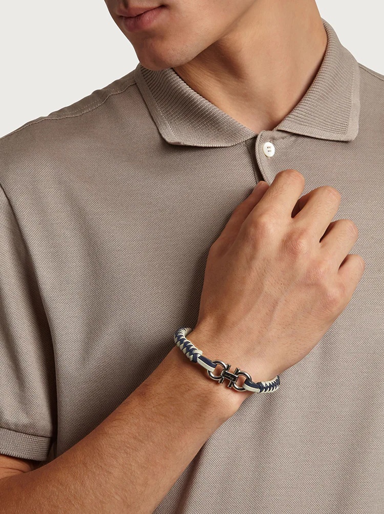 LEATHER AND BRASS BRACELET (L) - 3