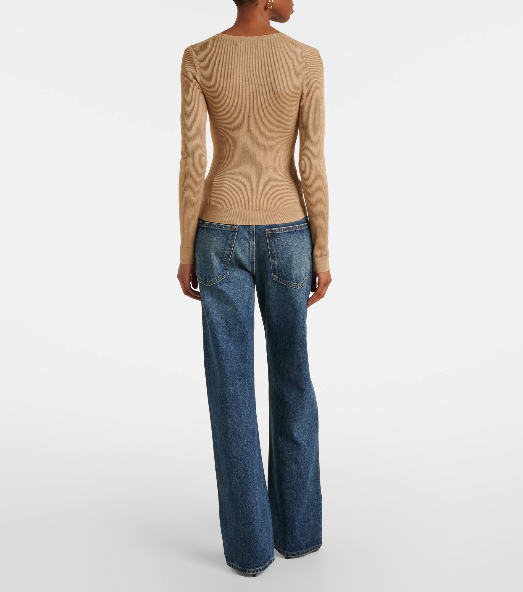 Kyrie ribbed-knit silk Henley shirt - 3