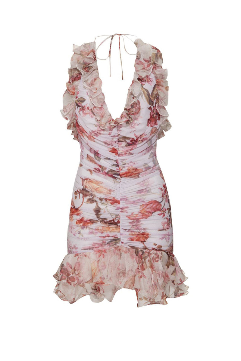 Floral Haze Stretch Tulle Sleeveless Mini Dress 4