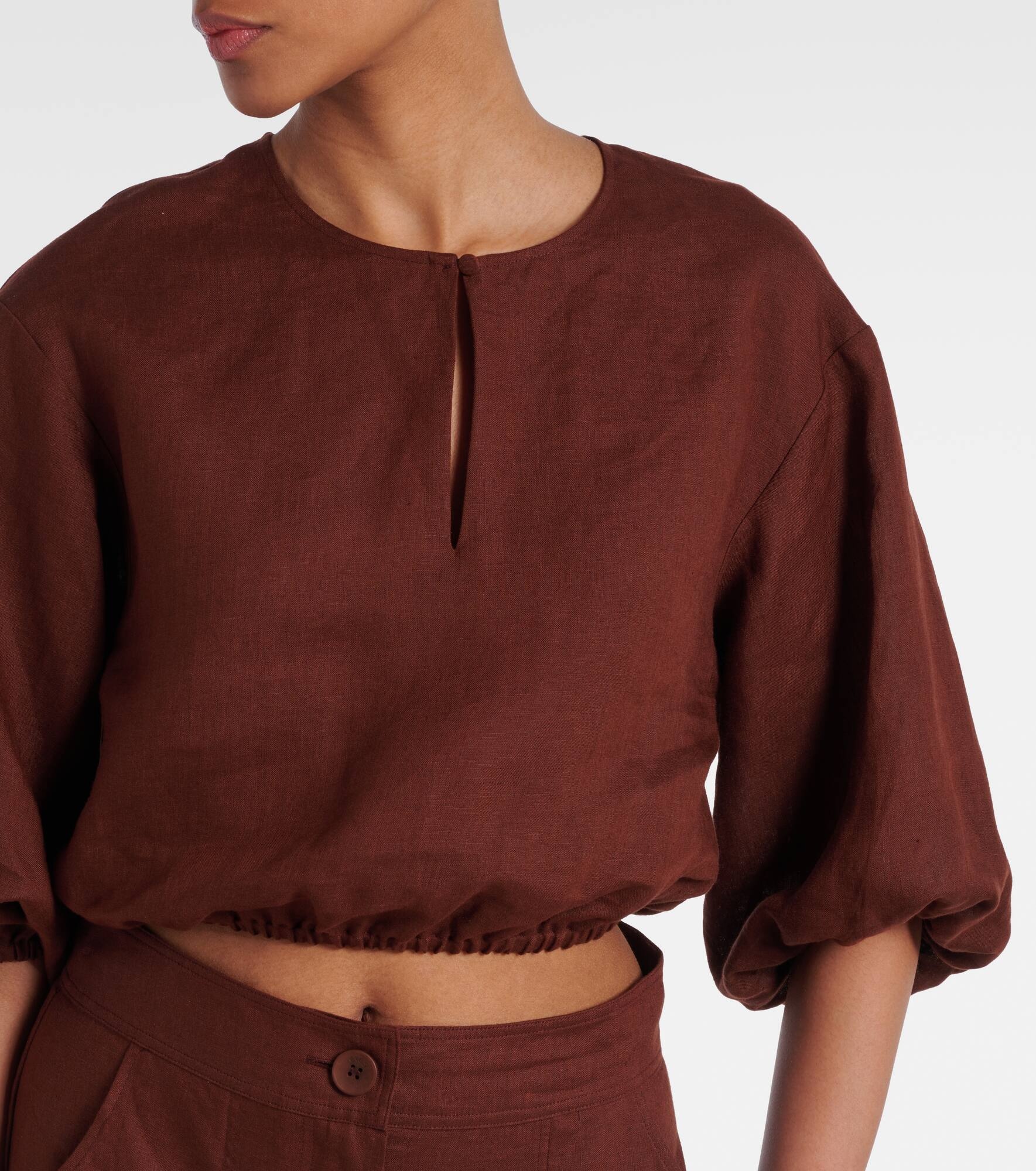 Gracieux linen crop top - 4