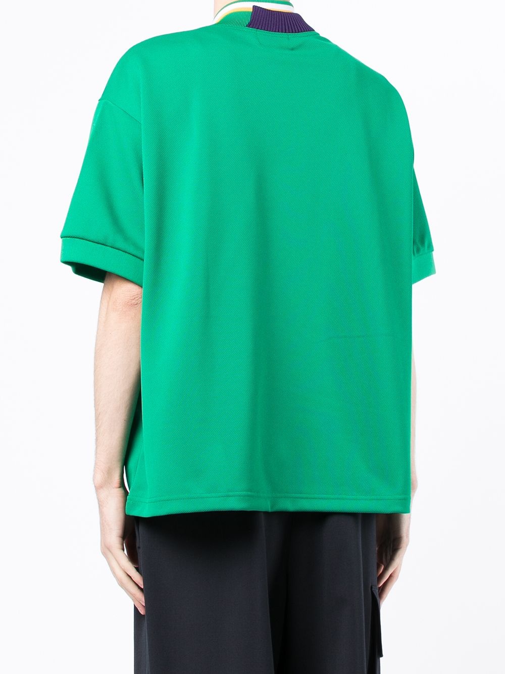 ribbed-collar oversized T-shirt - 4