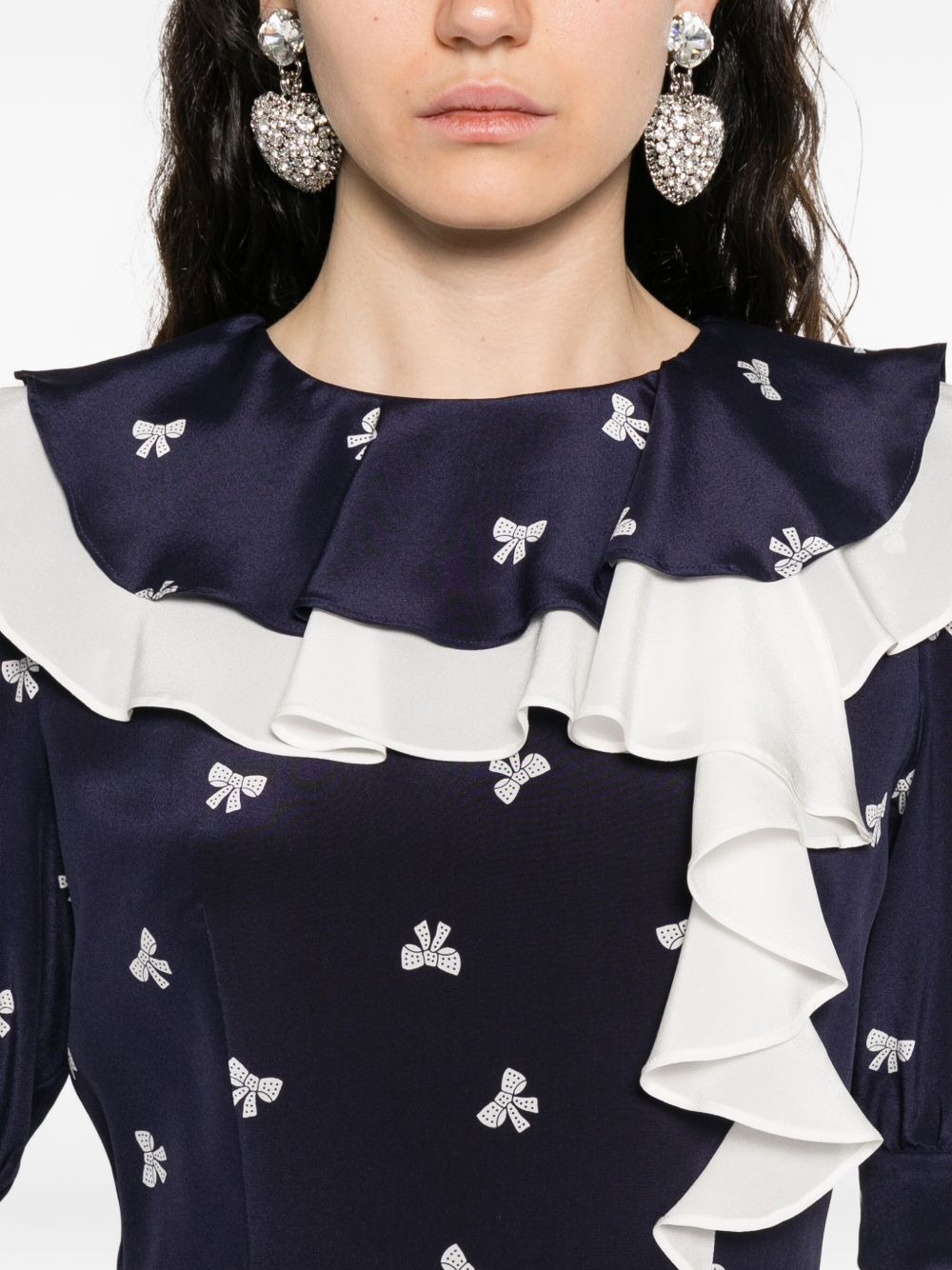 bow-print mini dress - 5