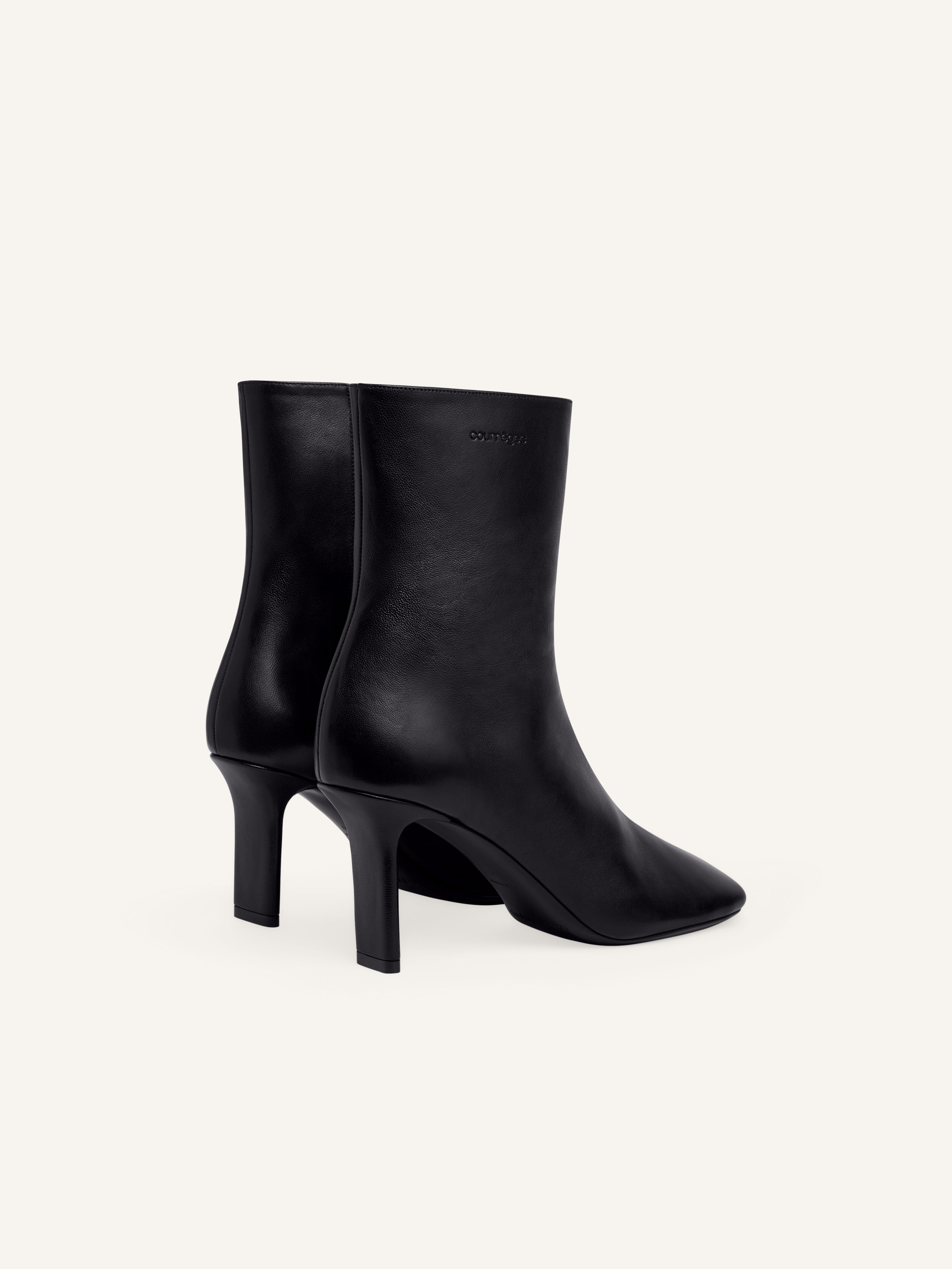 SQUARE TOE LEATHER ANKLE BOOTS - 3