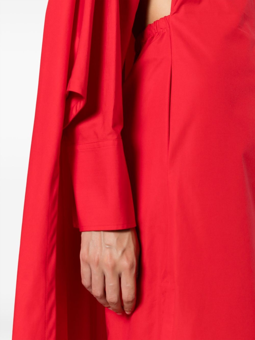 cape-detail cotton maxi dress - 5