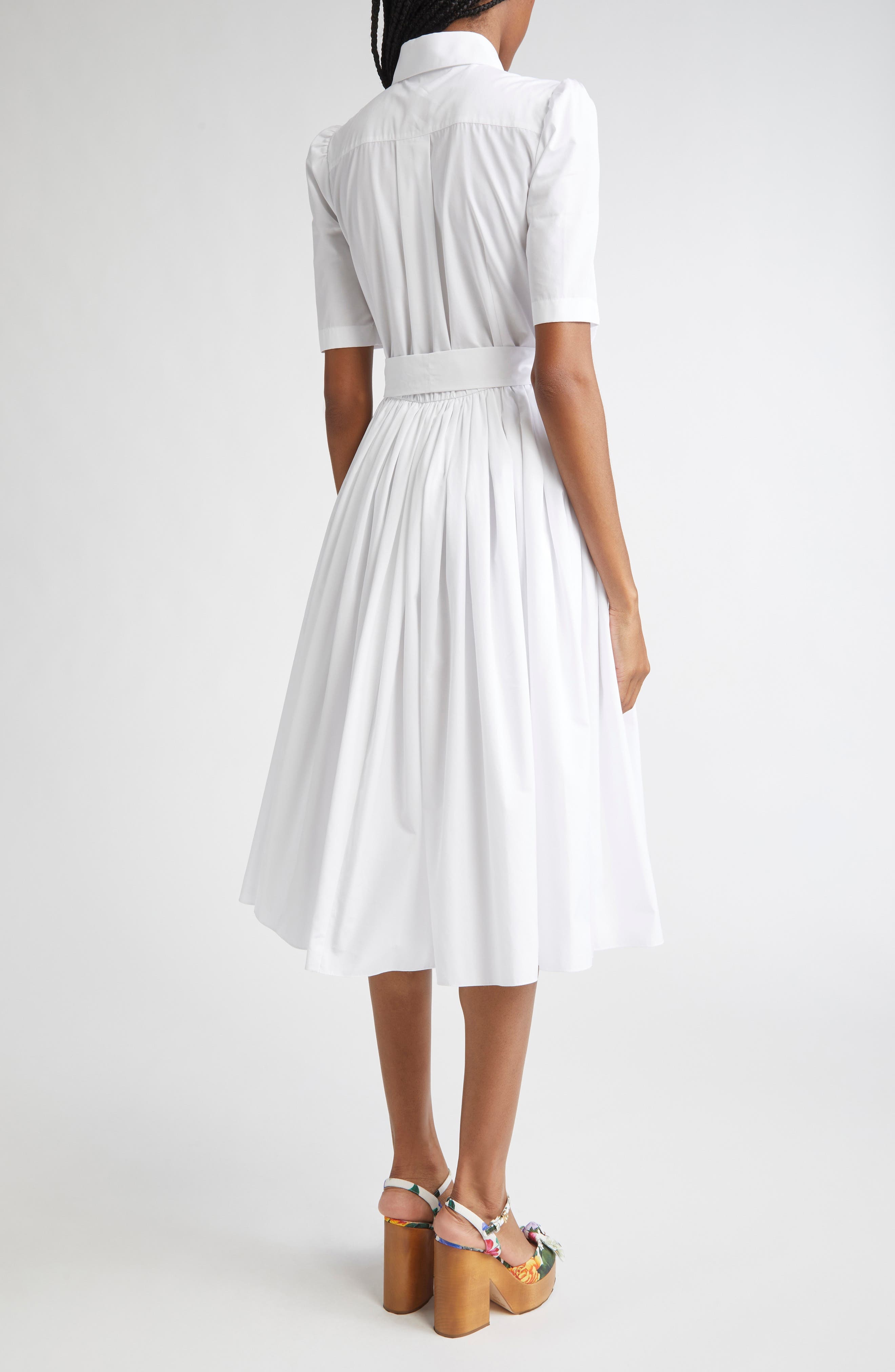 Dolce&Gabbana Belted Cotton Poplin Shirtdress in W0800 Bianco Ottico at Nordstrom - 2