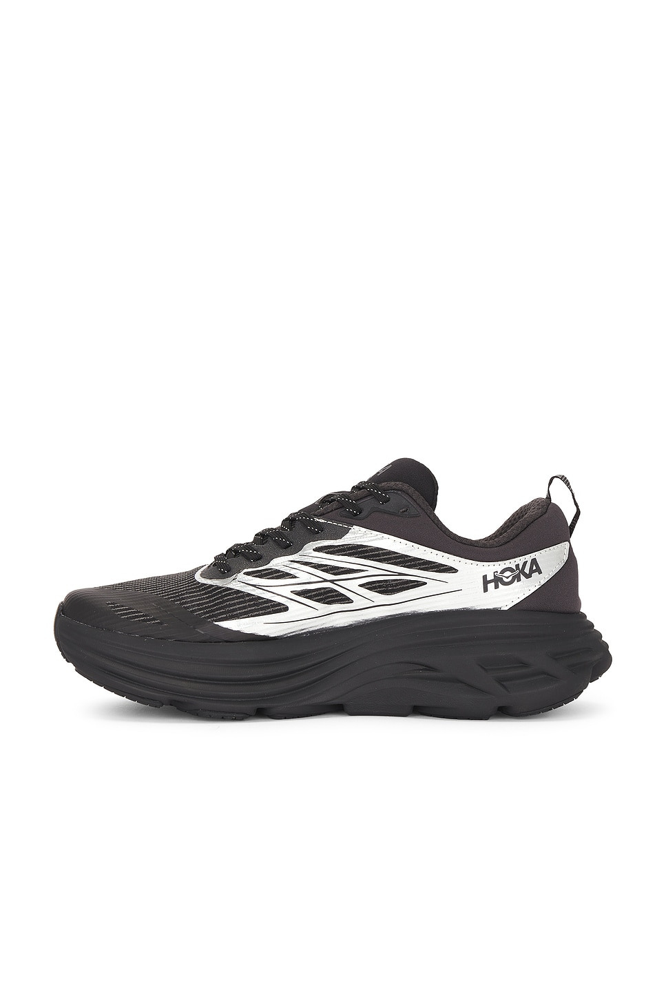 U Bondi 8 Caged Sneaker in Black & Metallic Silver - 5