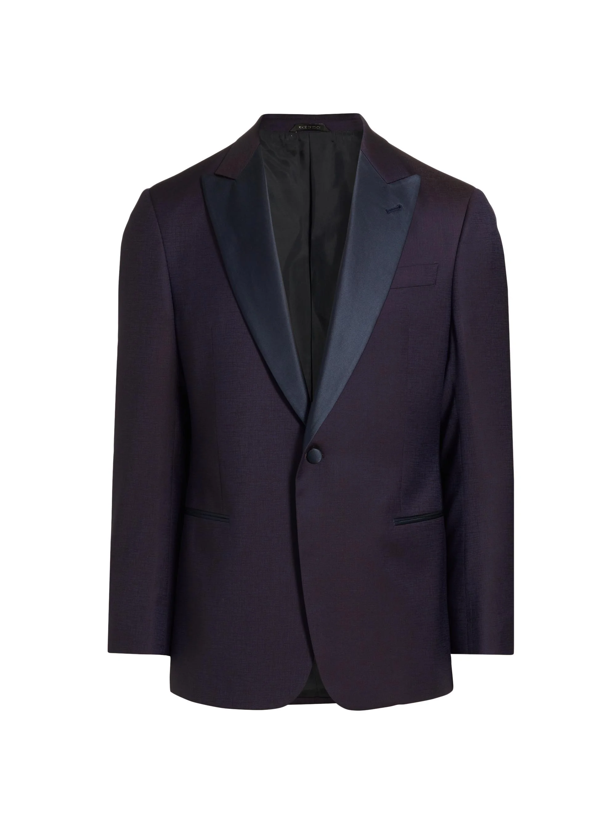 Men's Wool One-Button Dinner Jacket - Purple - 1