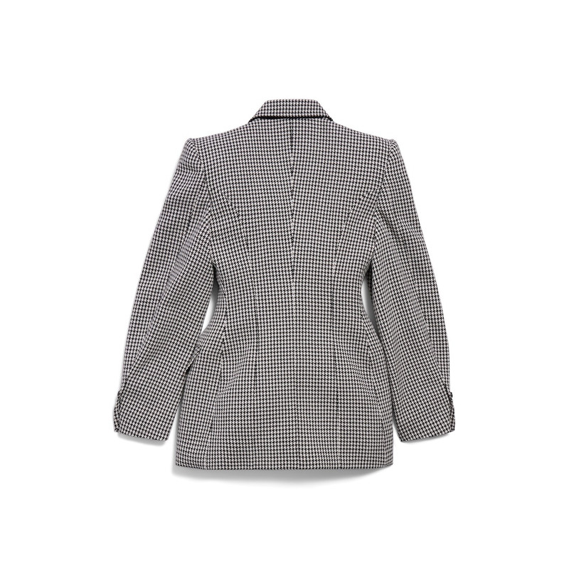 BALENCIAGA Women's Hourglass Jacket in Black/white outlook