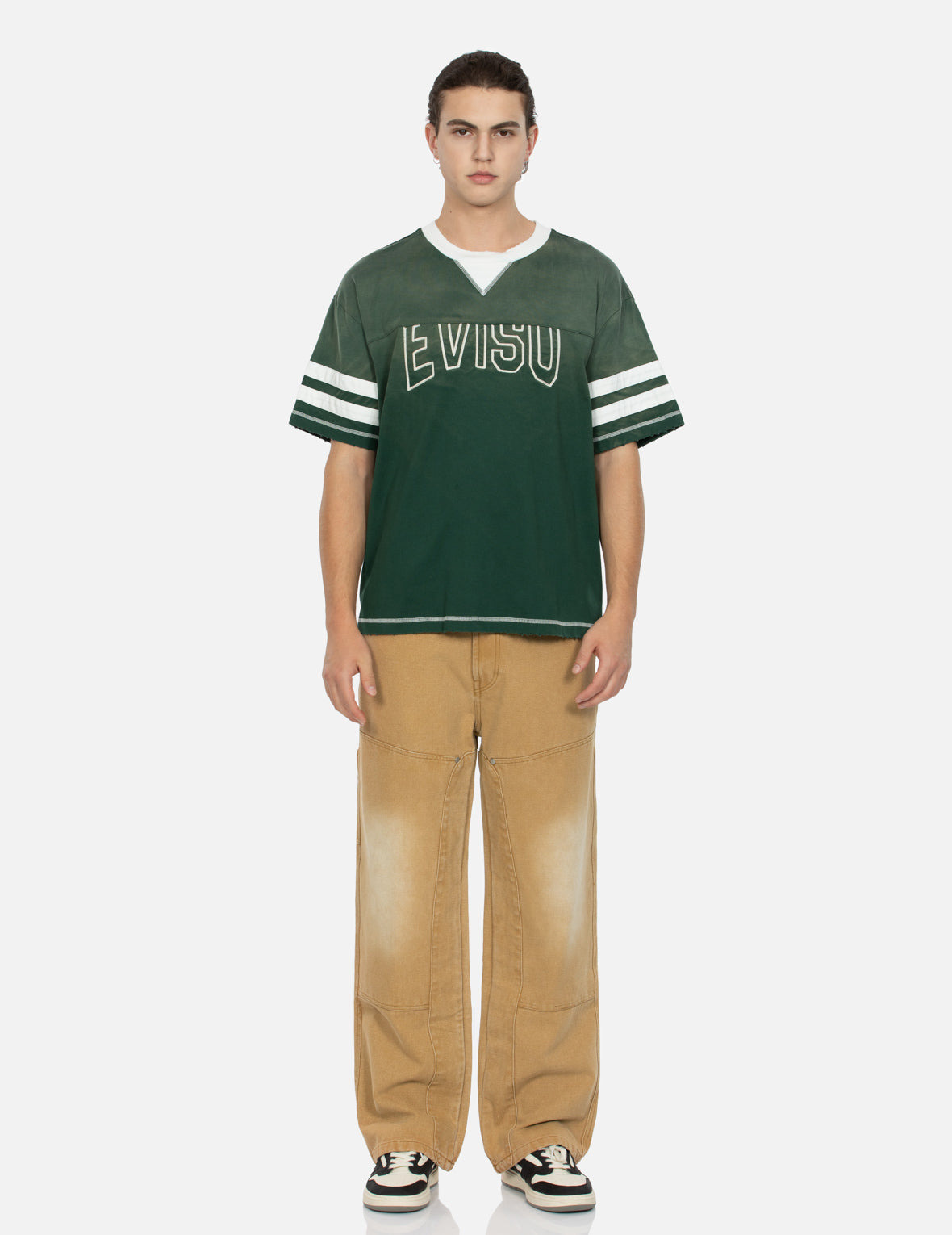 SEAGULL APPLIQUÉ EMBROIDERY BAGGY FIT CARPENTER PANTS - 6