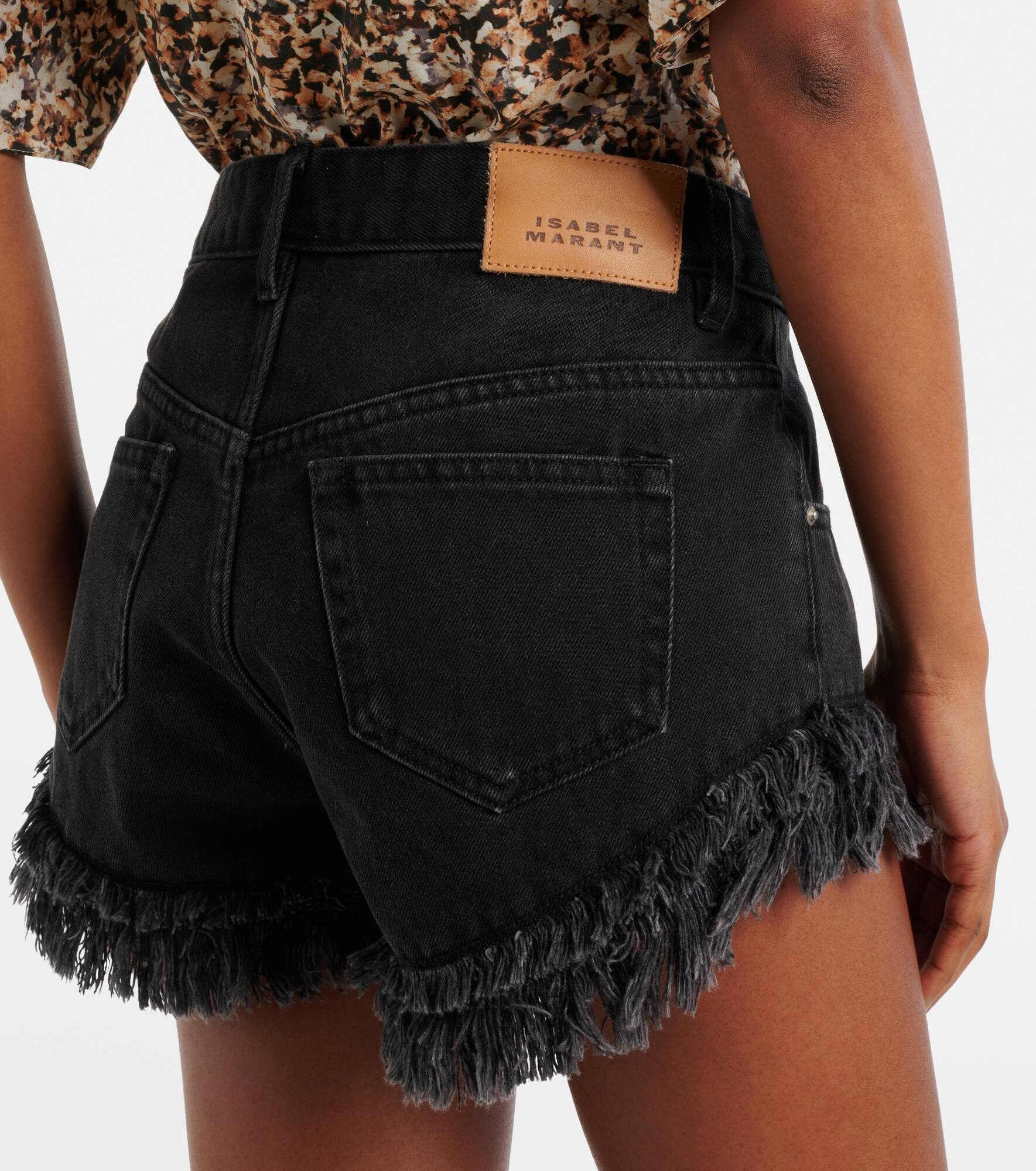 Eneidao fringed denim shorts - 5