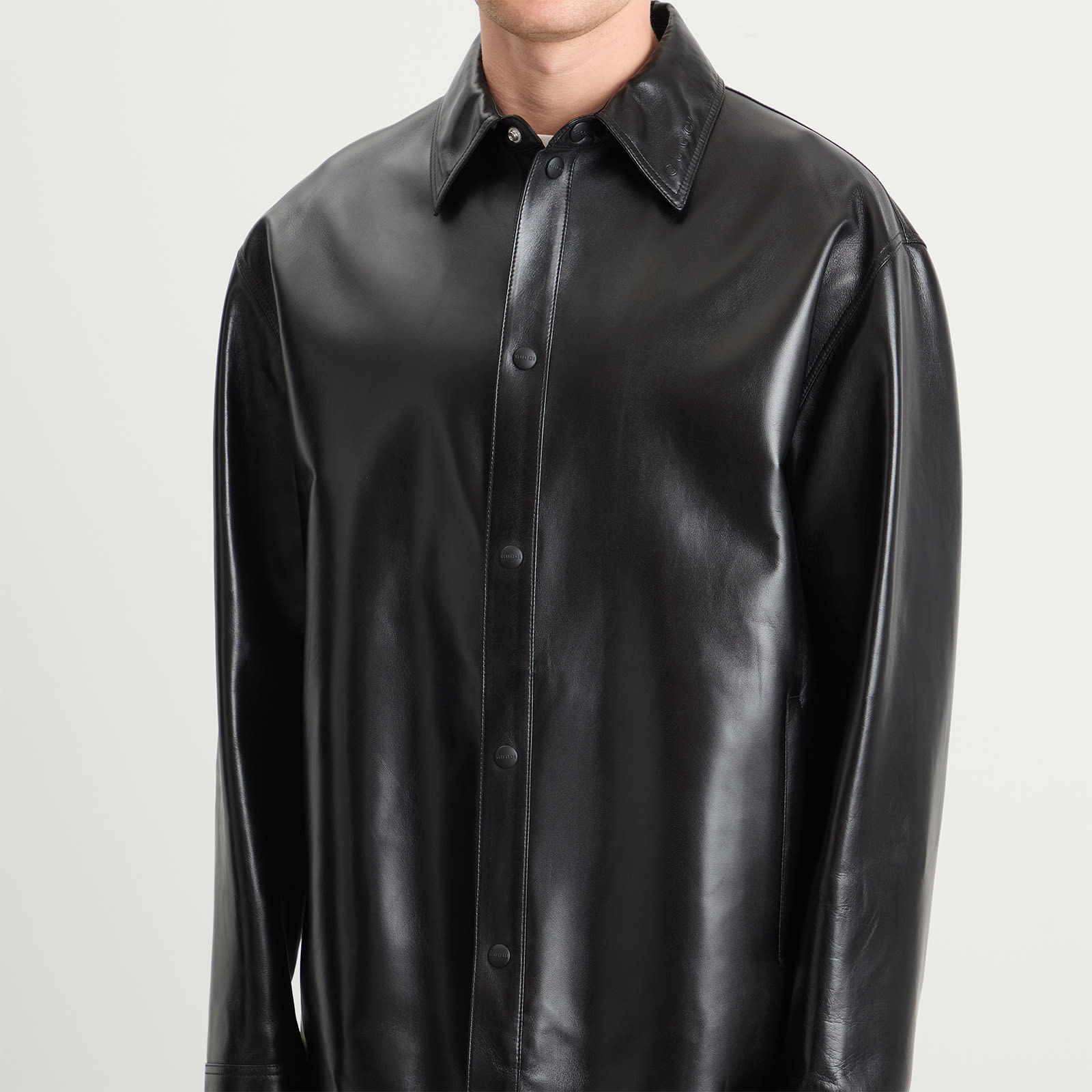 Gucci Soft Nappa Leather Overshirt - 5