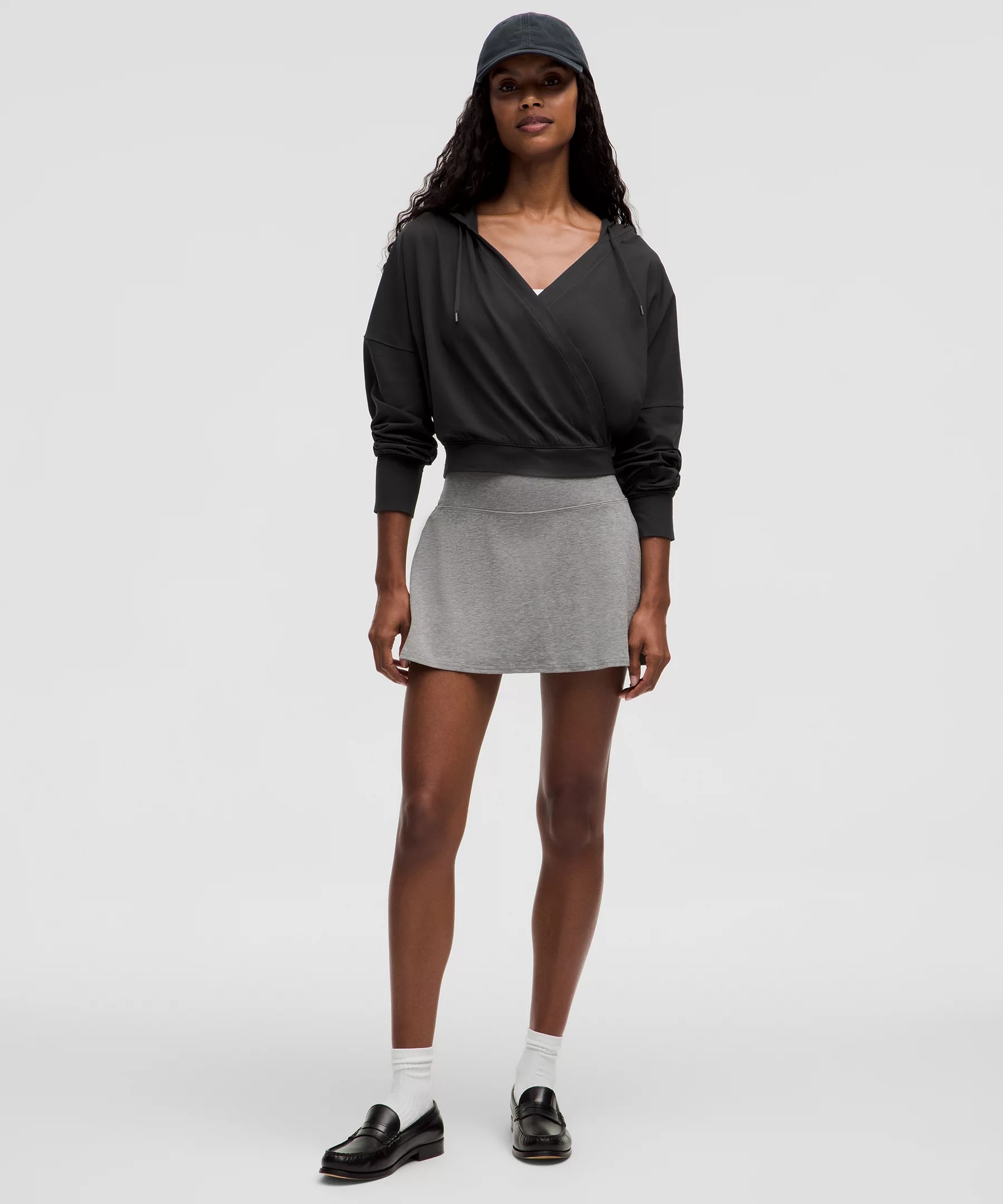 Soft Jersey Relaxed Wrap-Front Hoodie - 2