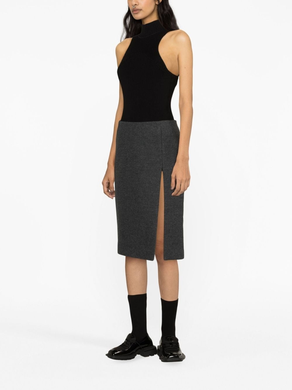 wool-blend pencil skirt - 3