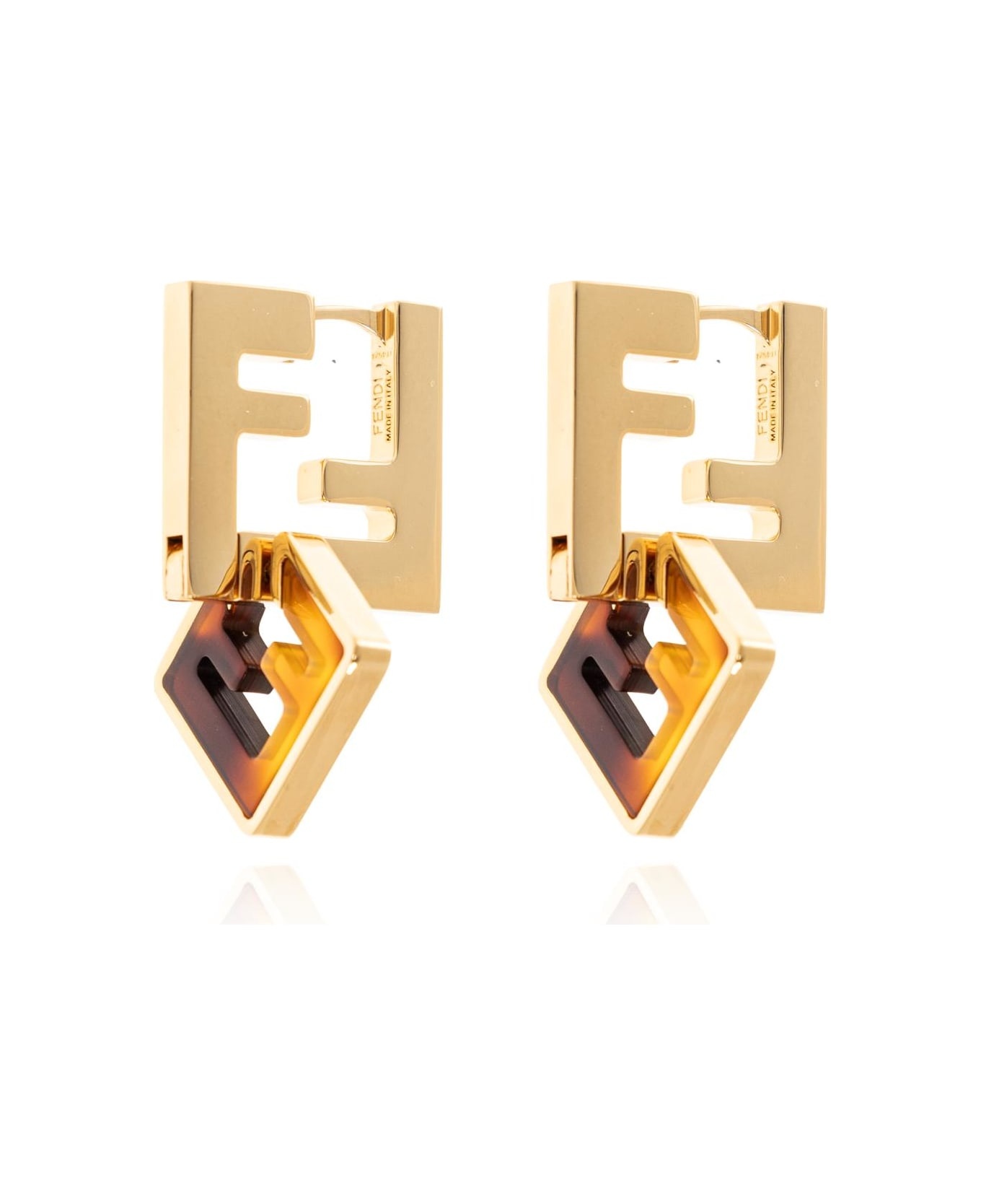Printed Plexiglass And Metal Forever Fendi Earrings - 3