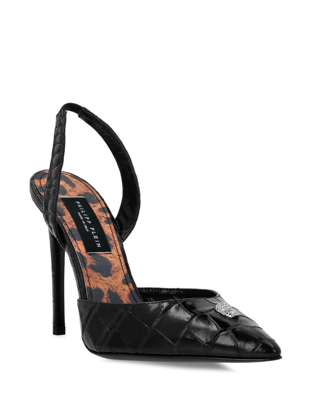 crocodile effect slingback pumps - 2