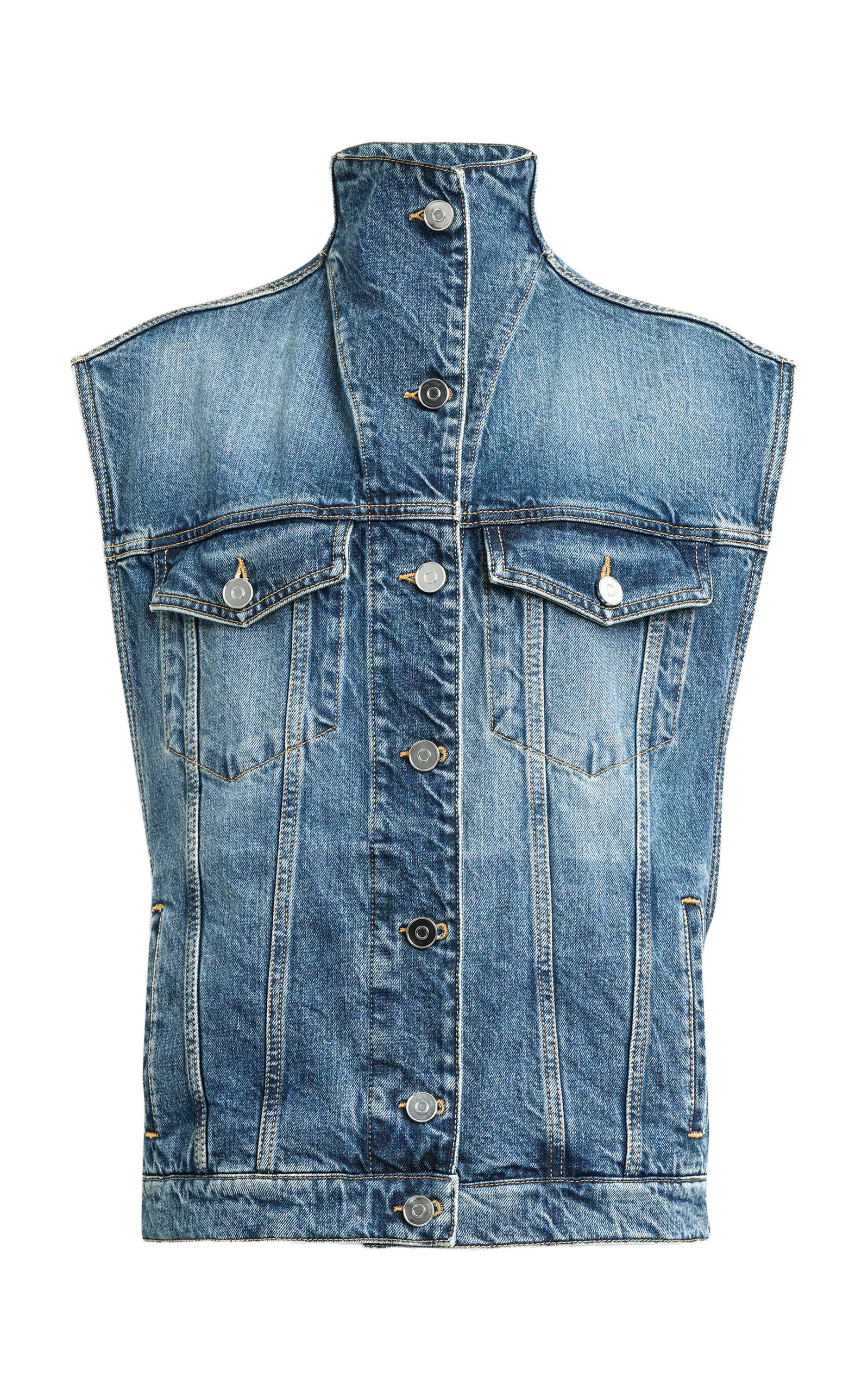Cotton Trucker Vest blue - 1