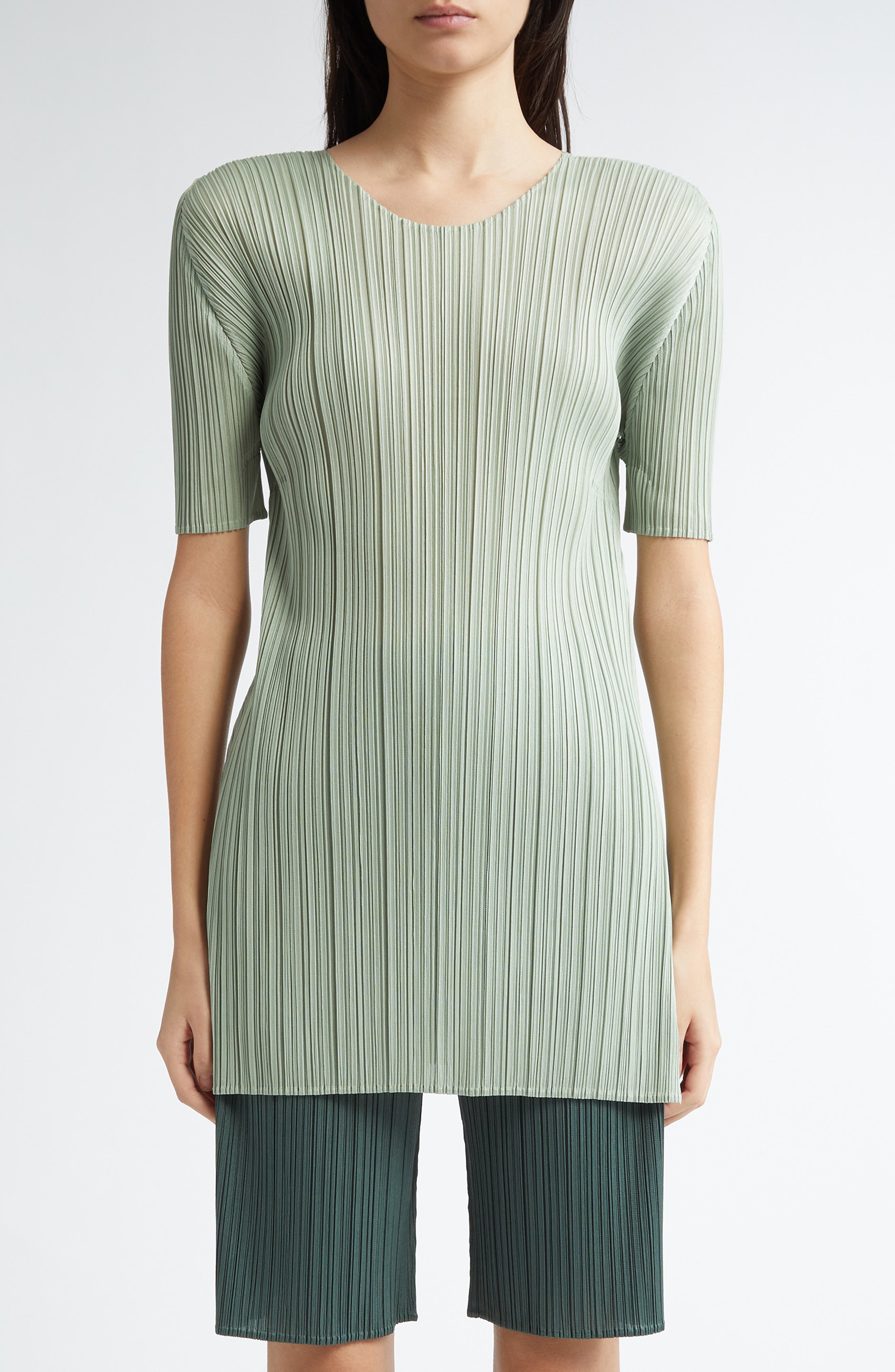Pleats Please Issey Miyake Monthly Colors June Pleated Tunic in Pastel Green at Nordstrom - 1