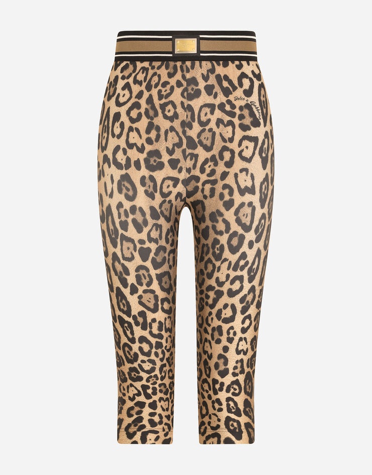 Leopard-print spandex/jersey cycling shorts - 3