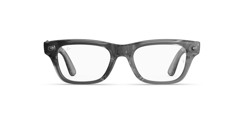 Ray-Ban Meta Blayzer Optics (Gen 2), Large Matte Transparent Ice Grey, Clear Lenses 1