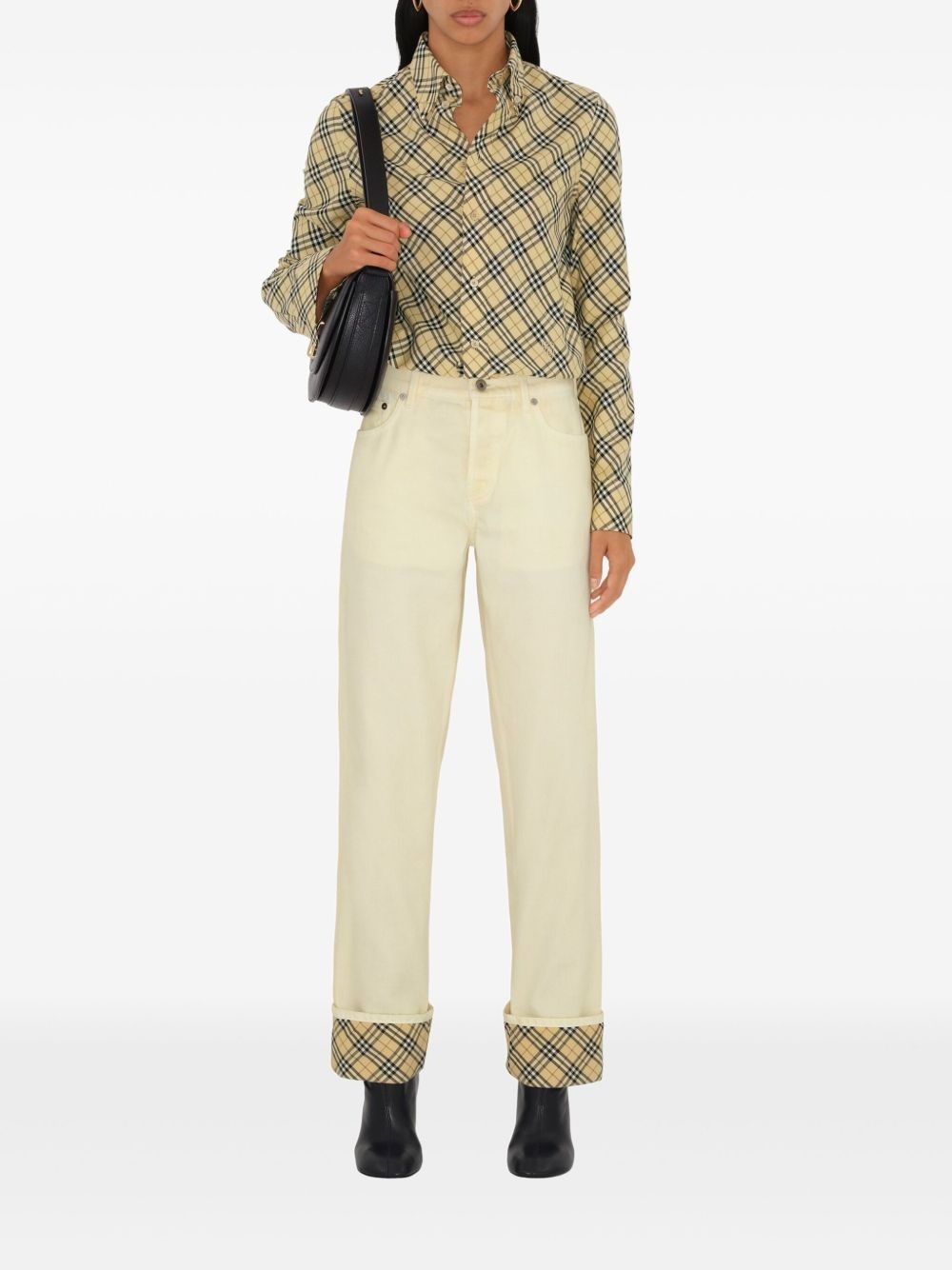check detailing jeans - 4