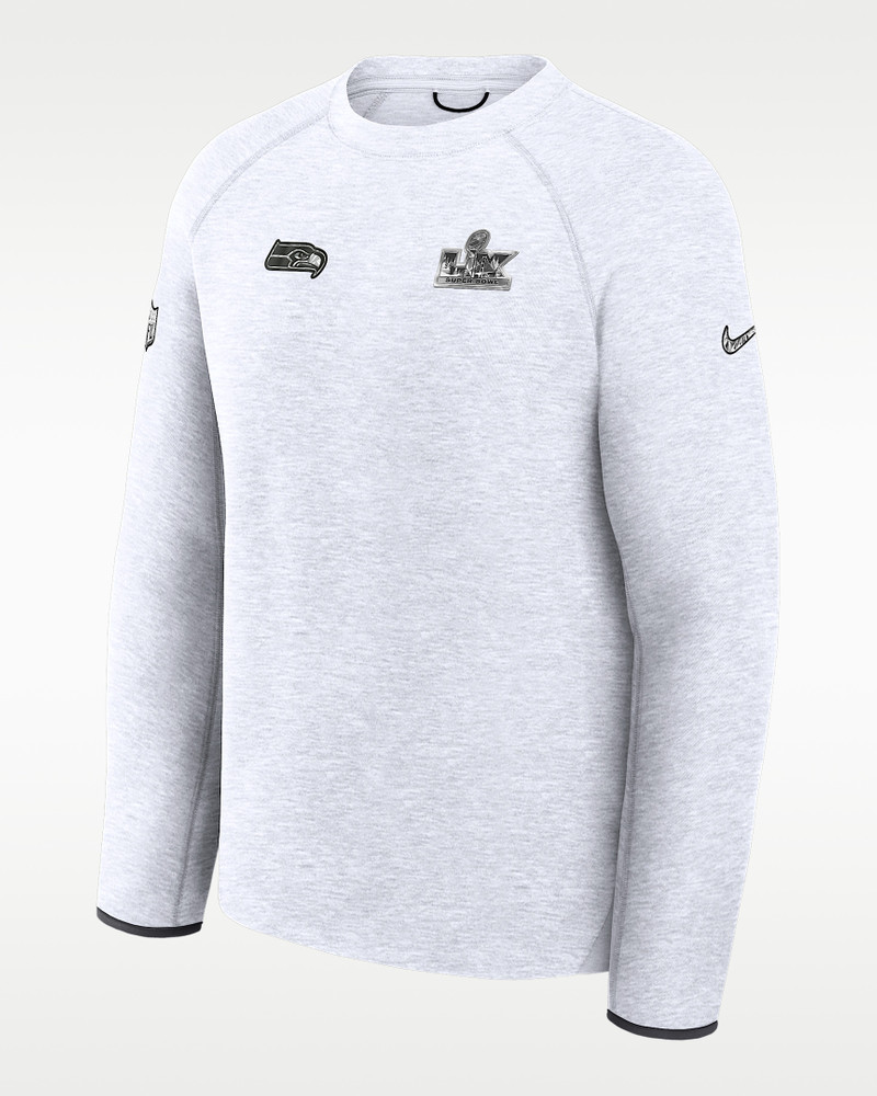 Seattle Seahawks Super Bowl LX Opening Night Tech Fleece Men's Nike NFL Pullover Crew 1