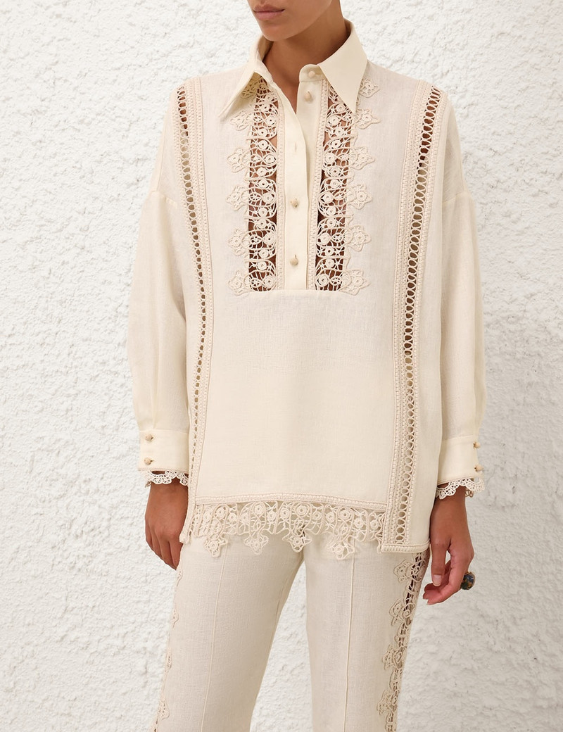 Zimmermann ILLUMINATE TRIMMED SHIRT outlook