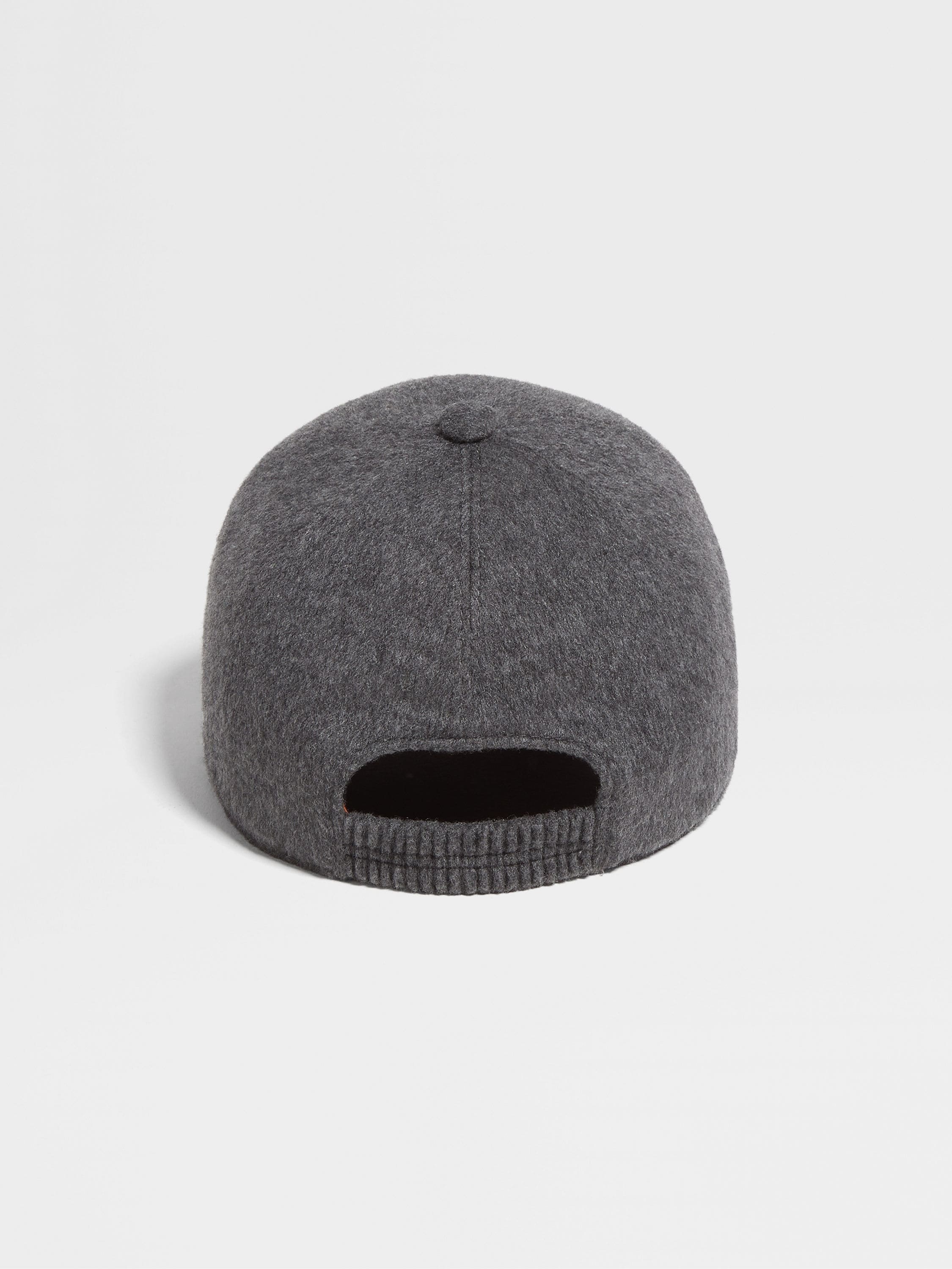DARK GREY MÉLANGE OASI CASHMERE BASEBALL CAP - 3
