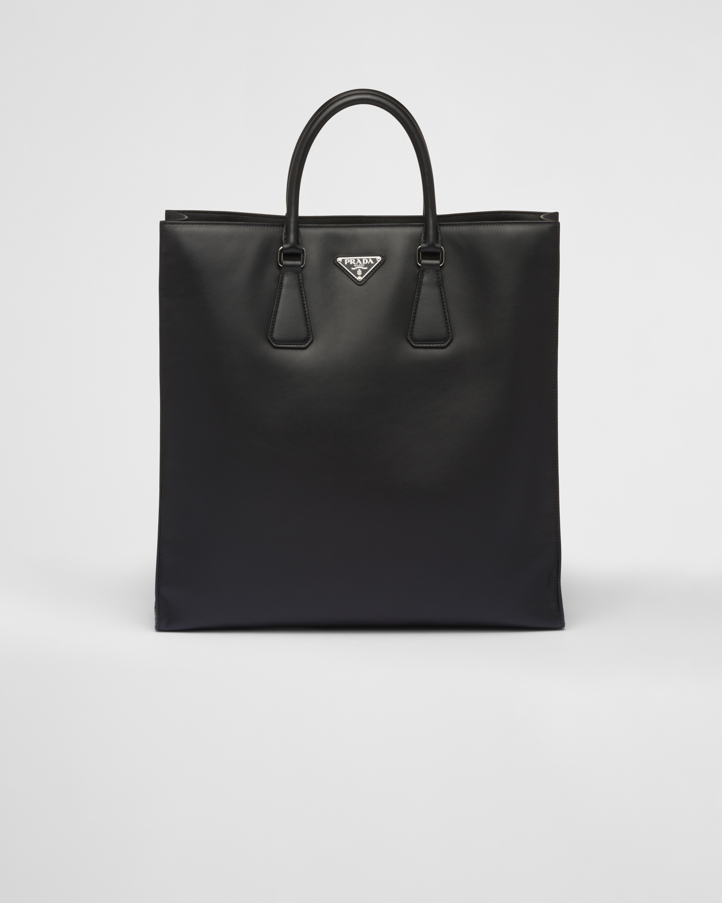Leather tote bag with shoulder strap - 1