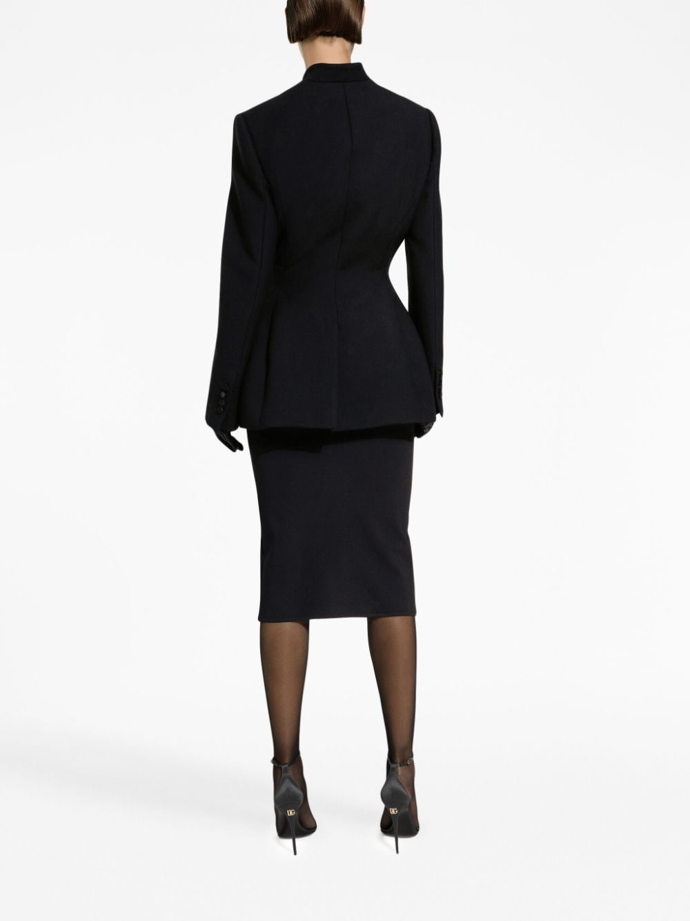 band-collar single-breasted blazer - 4