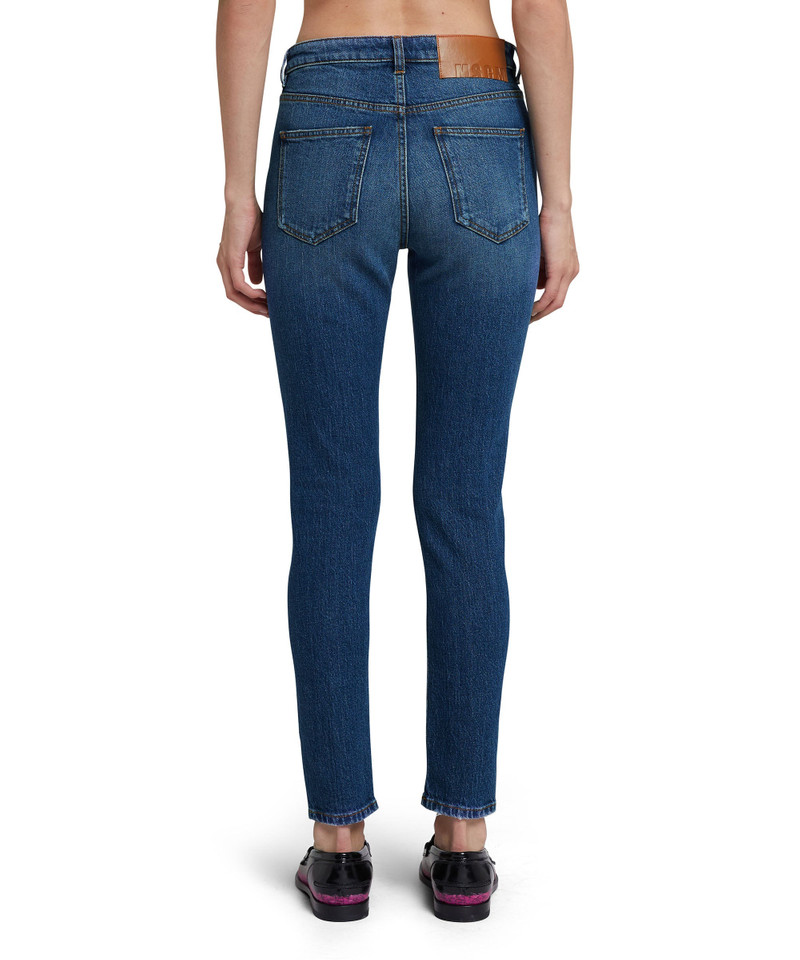 Blue denim elasticized skinny pants 3