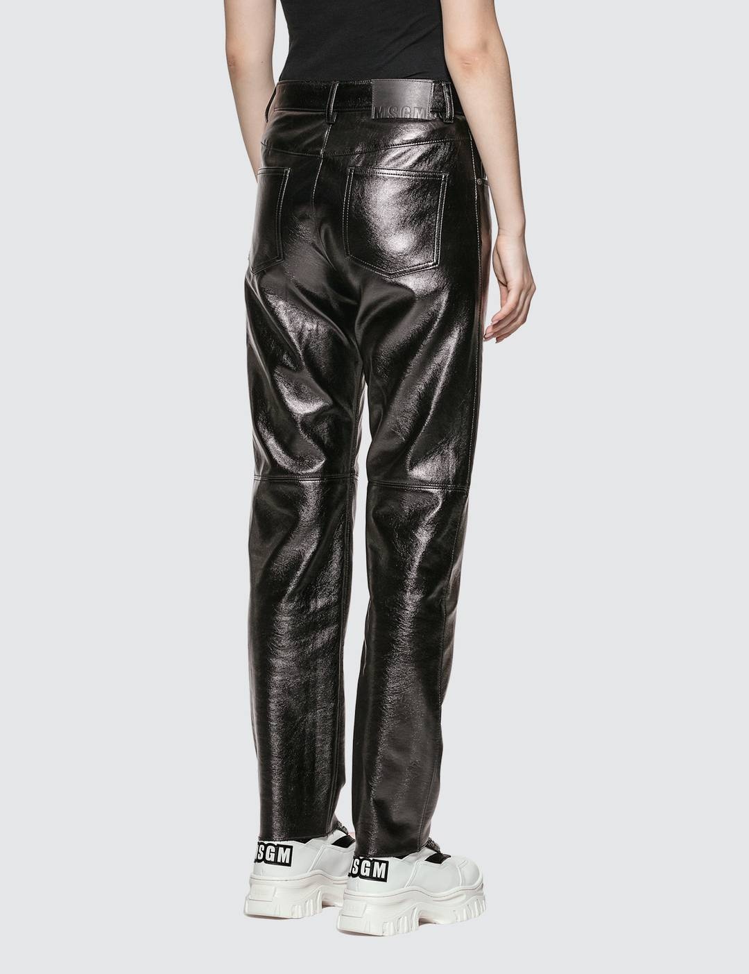 Faux Leather Straight Leg Pants - 3