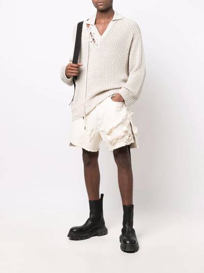 Rick Owens DRKSHDW distressed denim shorts outlook