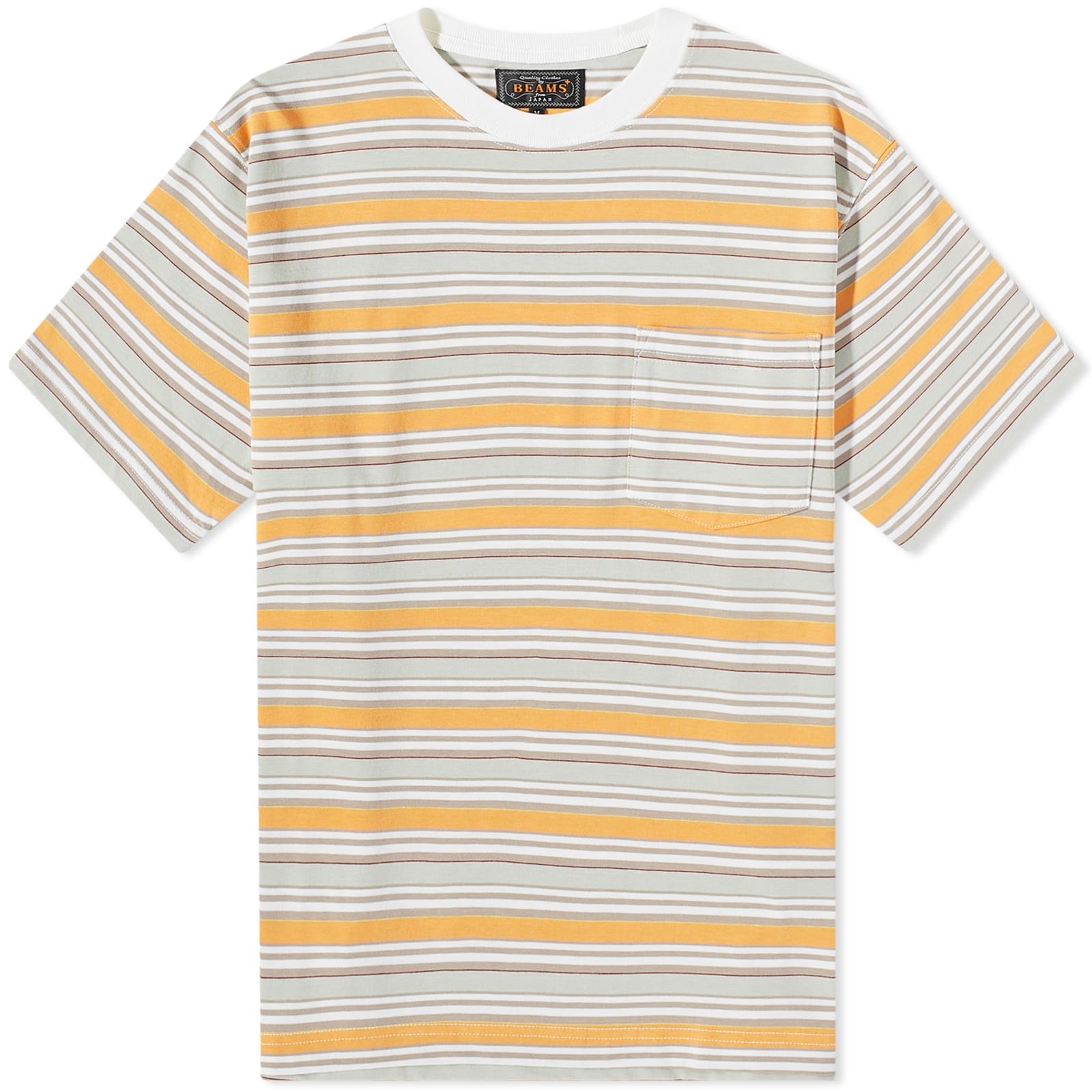Beams Plus Multi Stripe Pocket T-Shirt - 1