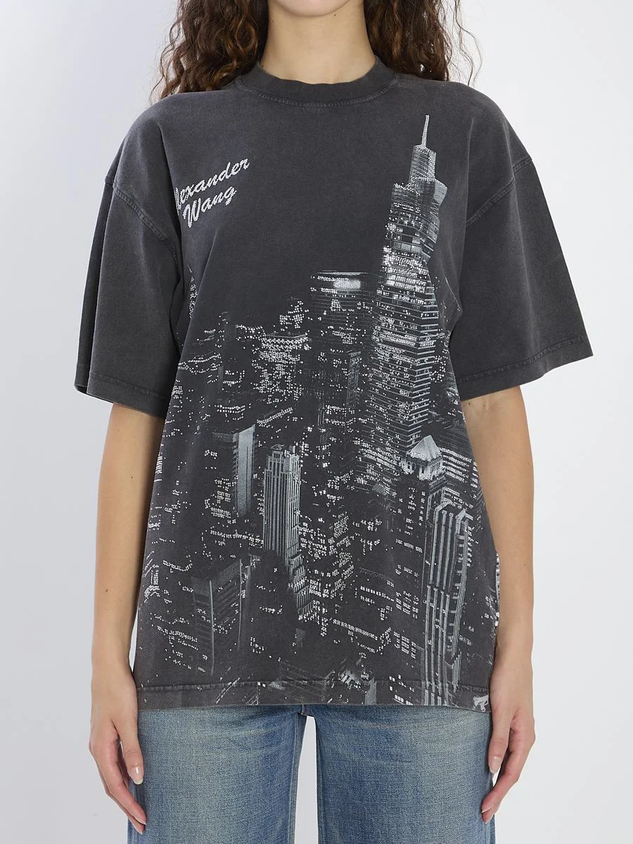 Alexander Wang T-Shirt With Rhinestones - 1