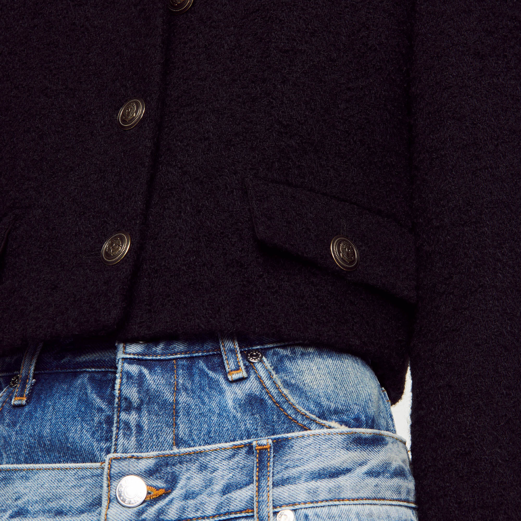 CROPPED BOUCLÉ WOOL JACKET - 4