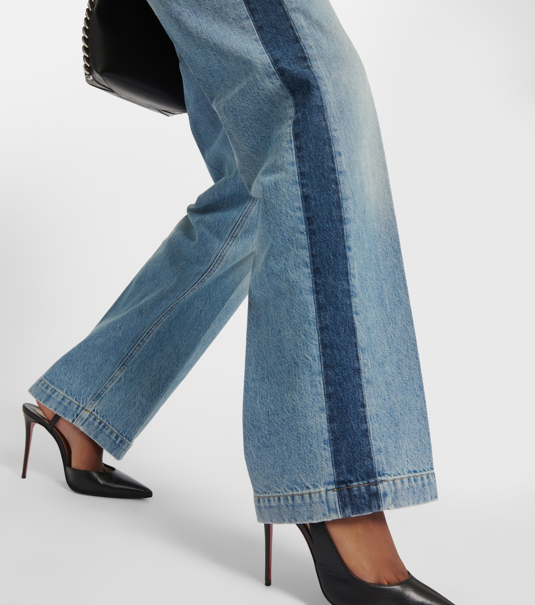 Paneled high-rise wide-leg jeans - 5