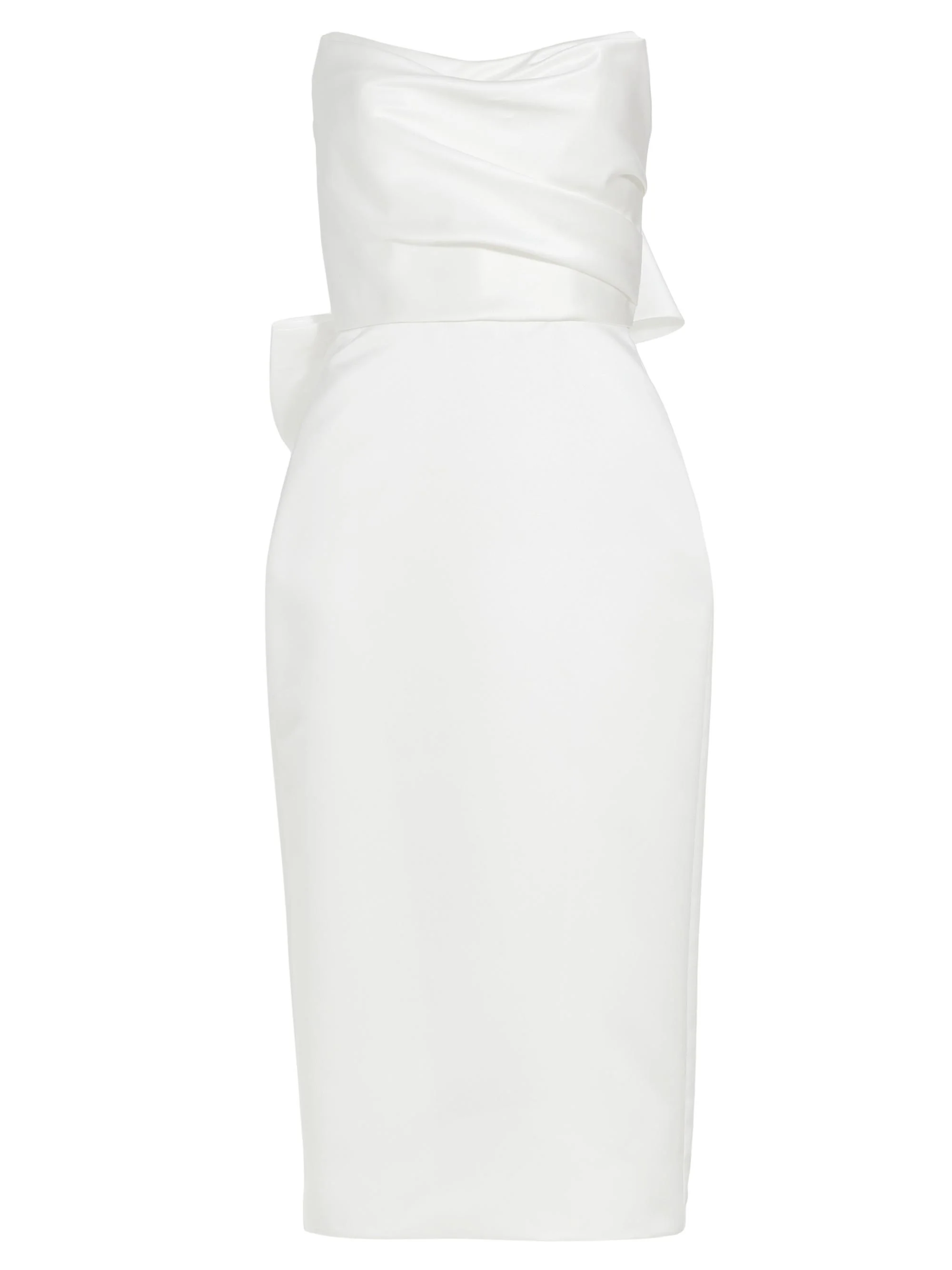 Women's Duchess Satin Bow-Back Midi-Dress - Ivory - 1