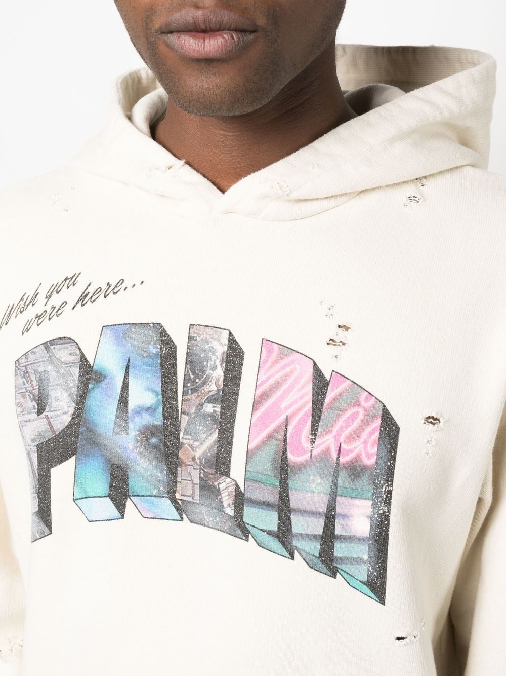 logo-print distressed hoodie - 5
