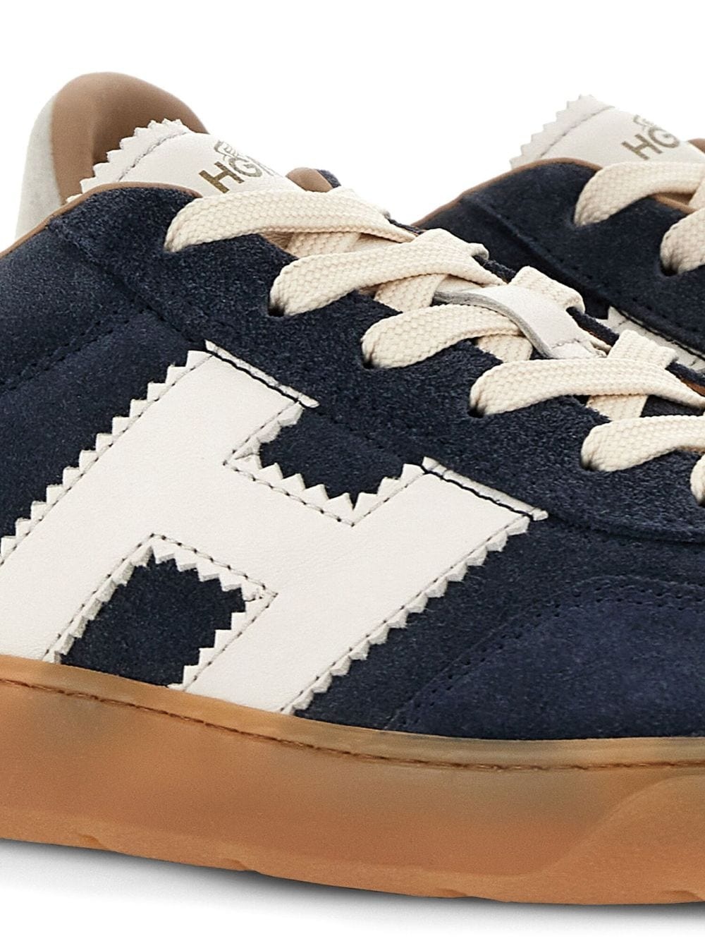 logo-patch leather sneakers - 5
