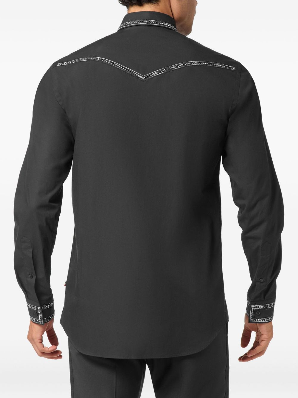stud-embellished cotton shirt - 4