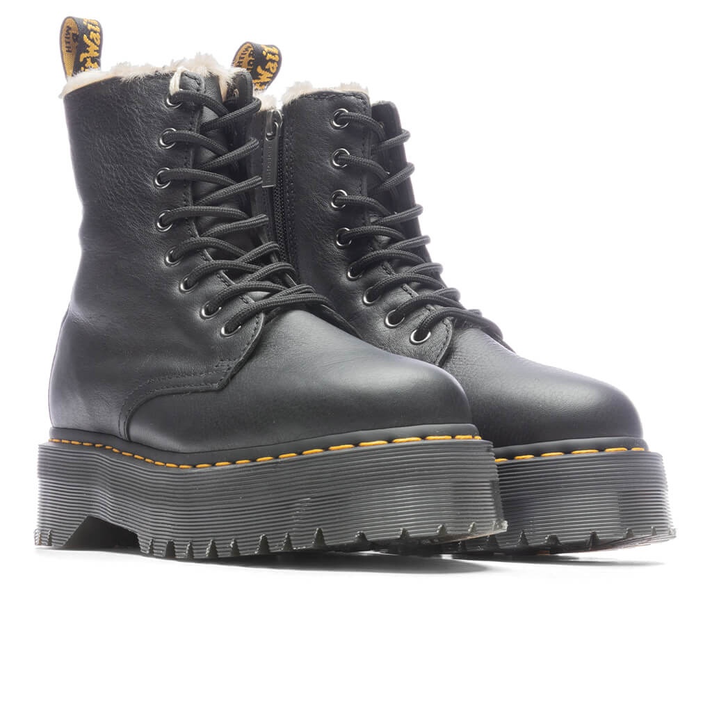 JADON BOOT LEATHER FAUX FUR LINED PLATFORMS - BLACK - 2