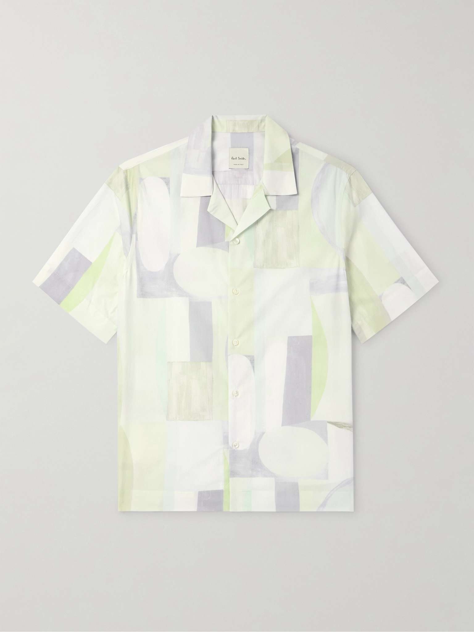 Convertible-Collar Printed Cotton-Poplin Shirt - 1