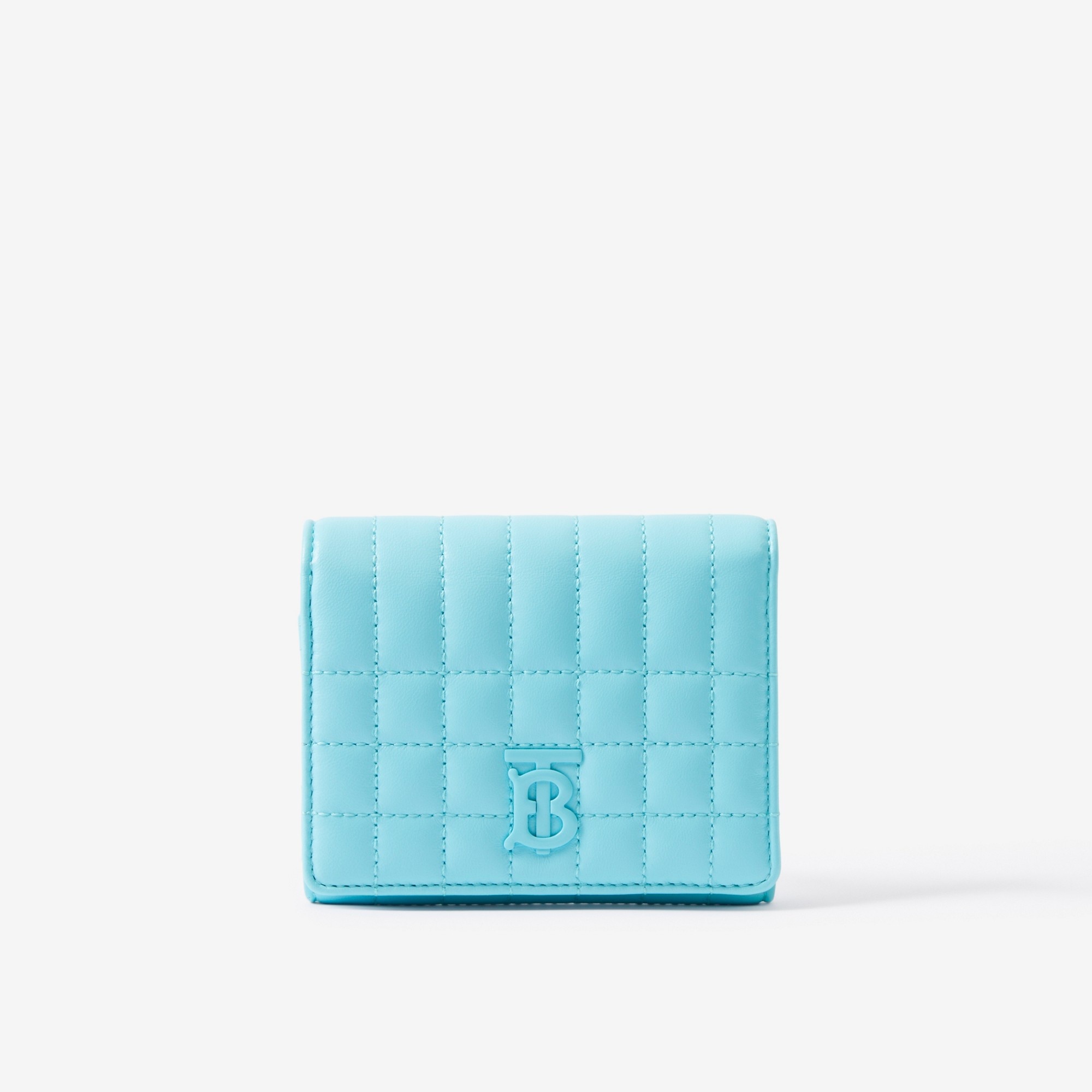 【BURBERRY】SMALL LOLA WALLET BURBERRY Lambskin Quilted Lola Wallet Soft Pale Blue 1444119