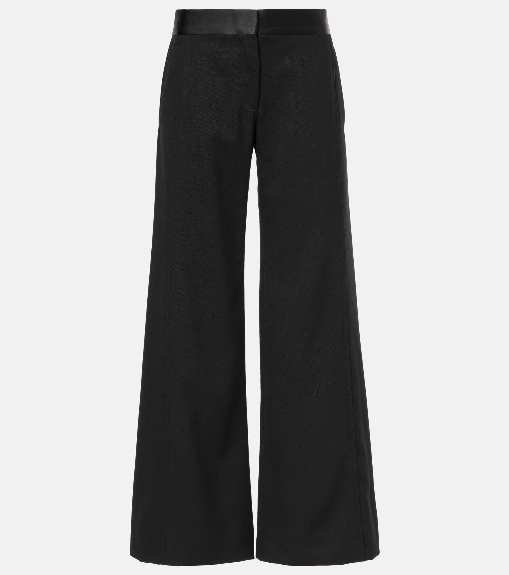 Side Panel wool-blend wide-leg pants - 1