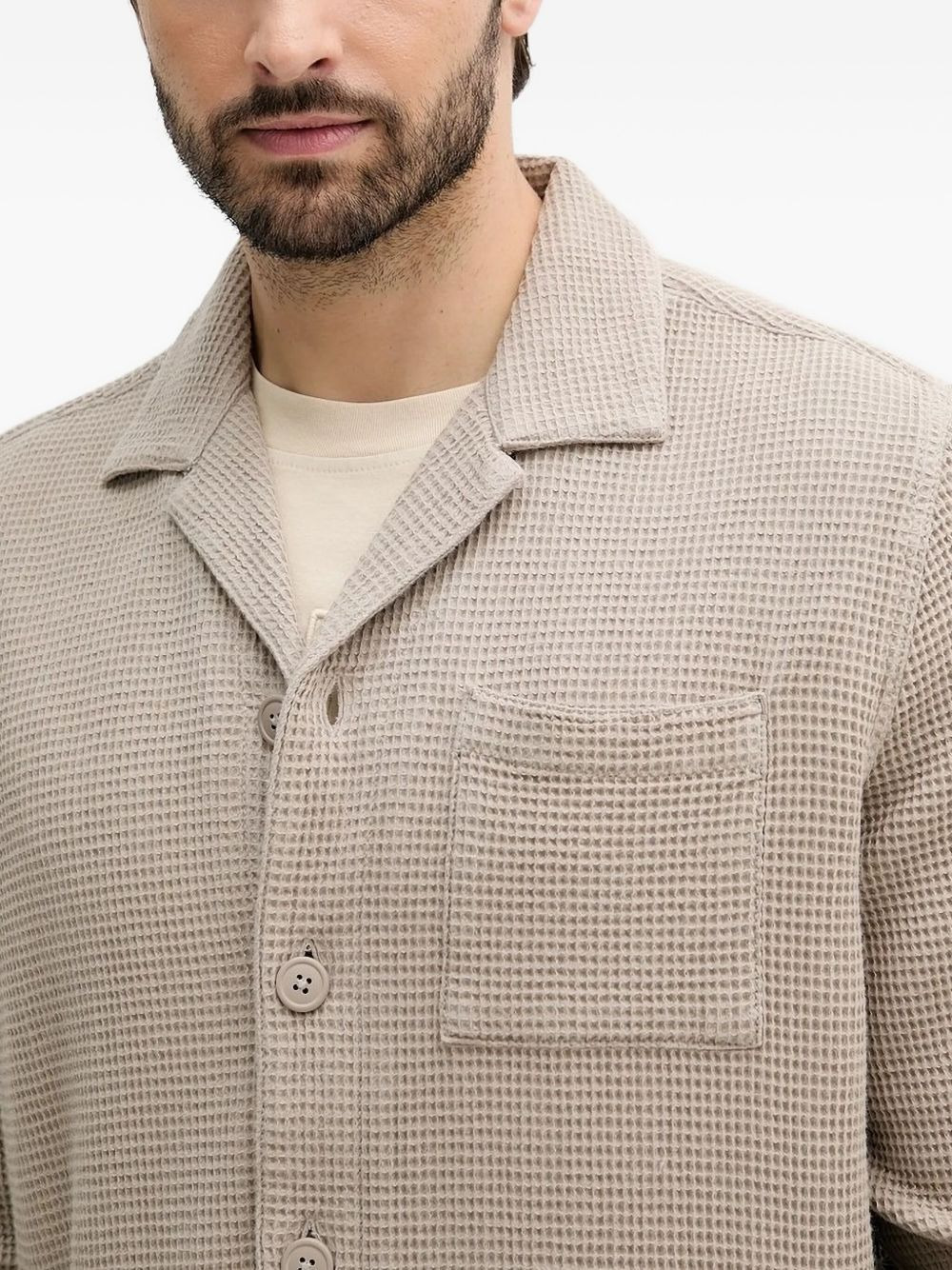 waffle-texture shirt - 3
