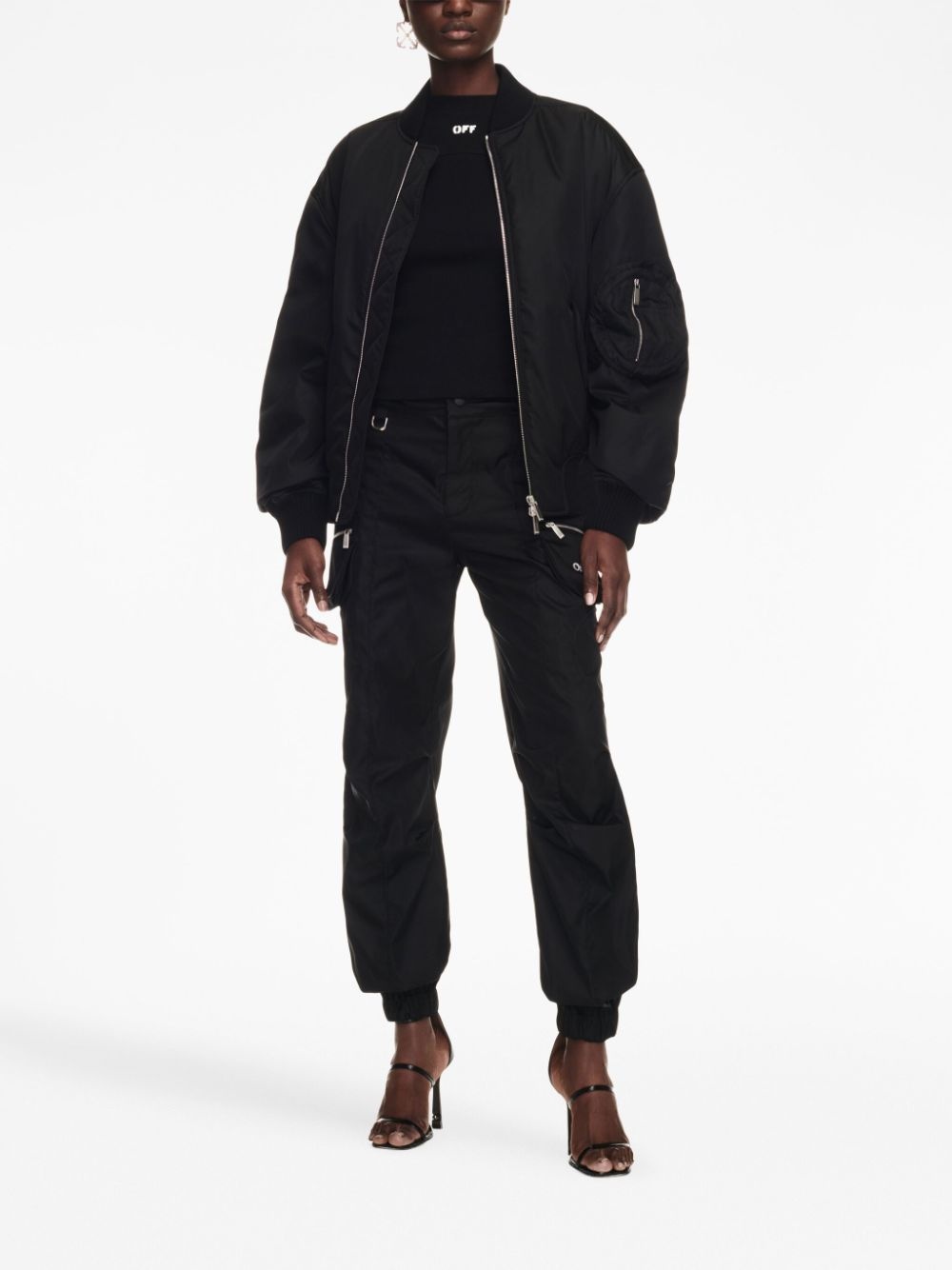 zip-fastening bomber jacket - 2