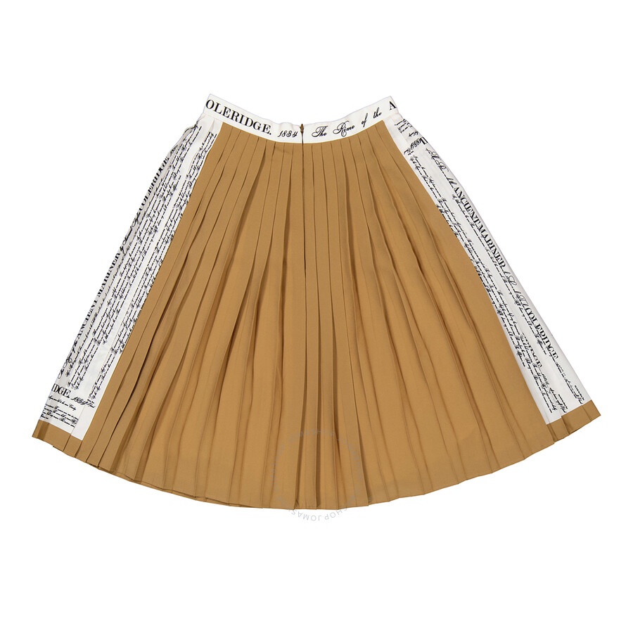 Burberry Ladies Mariner Print Pleated Cady Skirt - 6