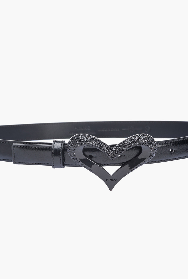 PINKO THIN COLOUR-BLOCK HEART BELT 2CM outlook